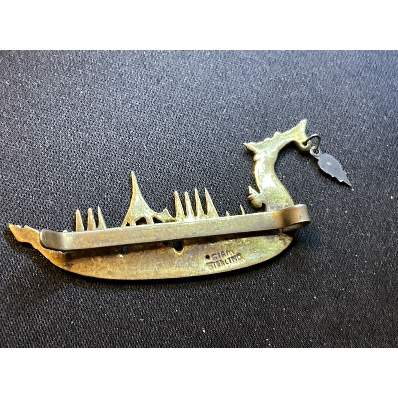 Other Vintage Sterling Vermiel Asian Boat Clip Siam Size ONE SIZE - 4 Thumbnail