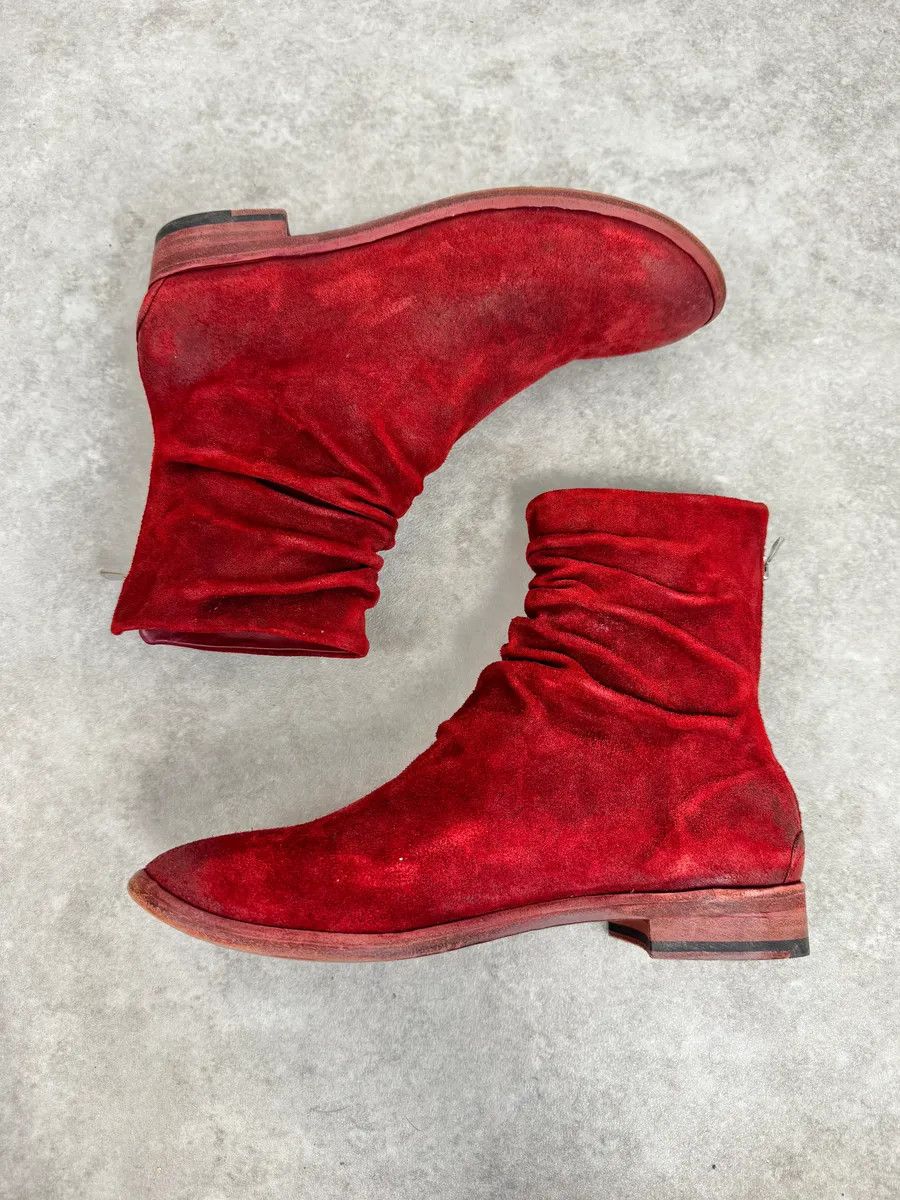 The Last Conspiracy The Last Conspiracy Red Eroded Folded Suede Boots Size US 10 / IT 40 - 2 Thumbnail