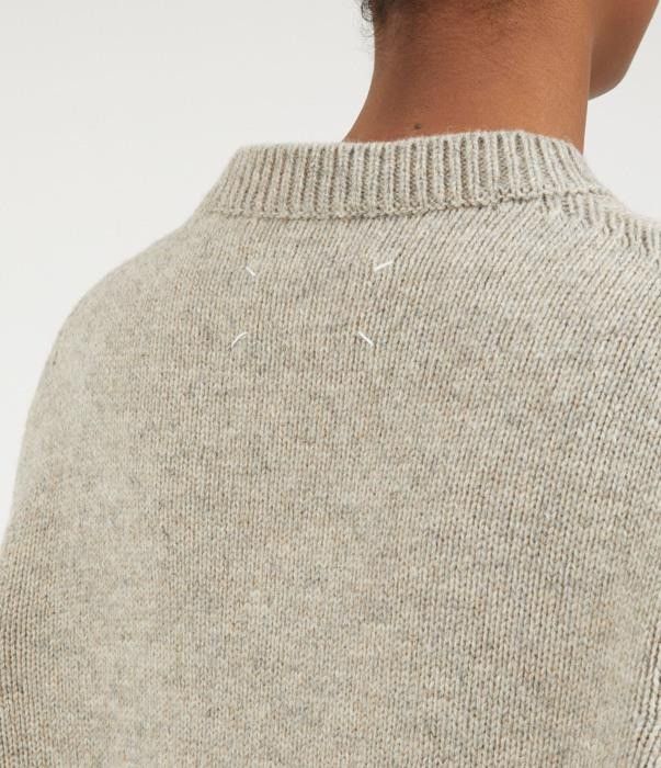 Maison Margiela o1bcso1str0526 555 / Wool Crewneck Sweater in Light Beige Size XS / US 0-2 / IT 36-38 - 4 Thumbnail