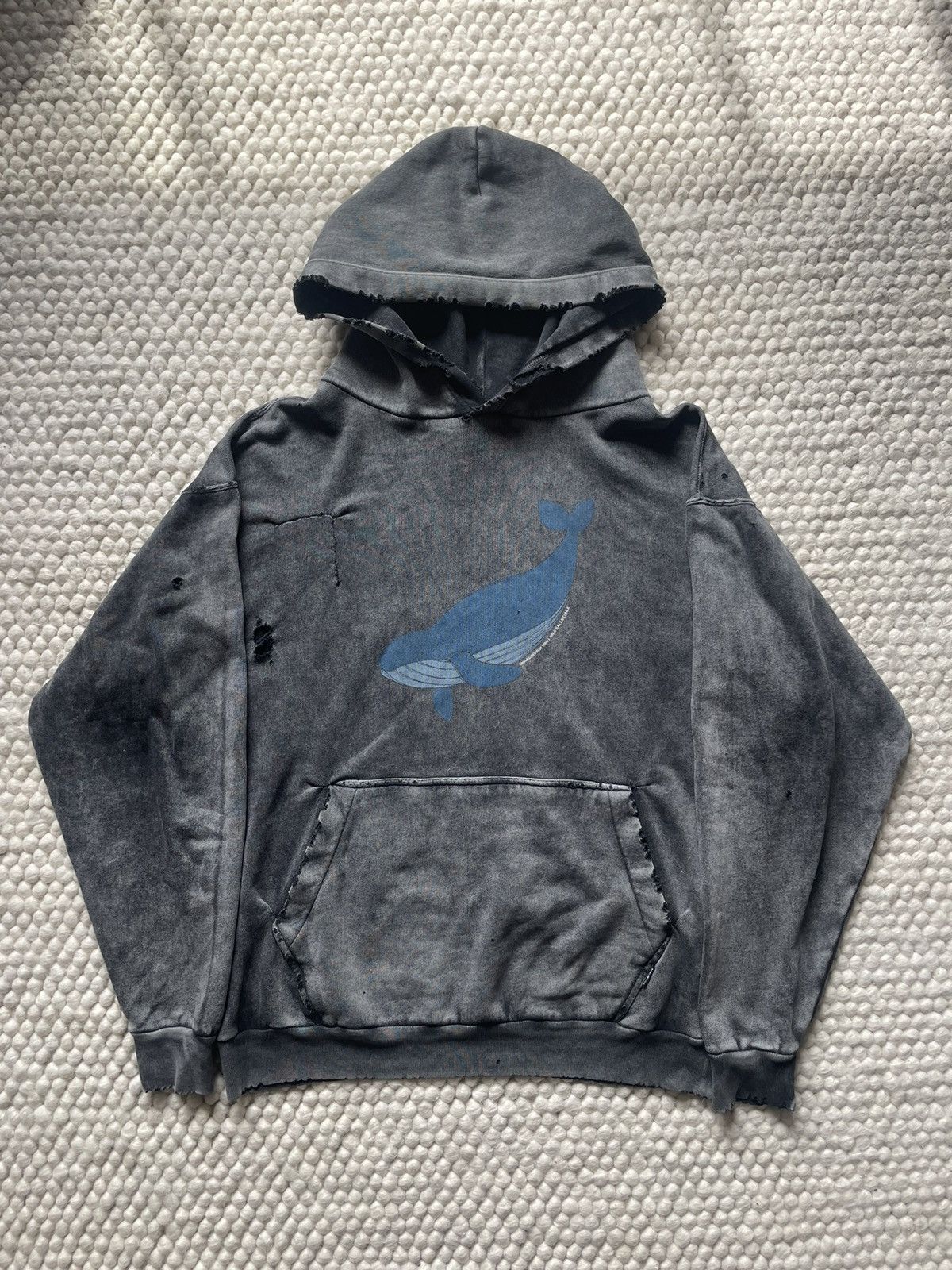 image of Balenciaga Iucn Whale Hoodie in Black, Men's (Size Medium)