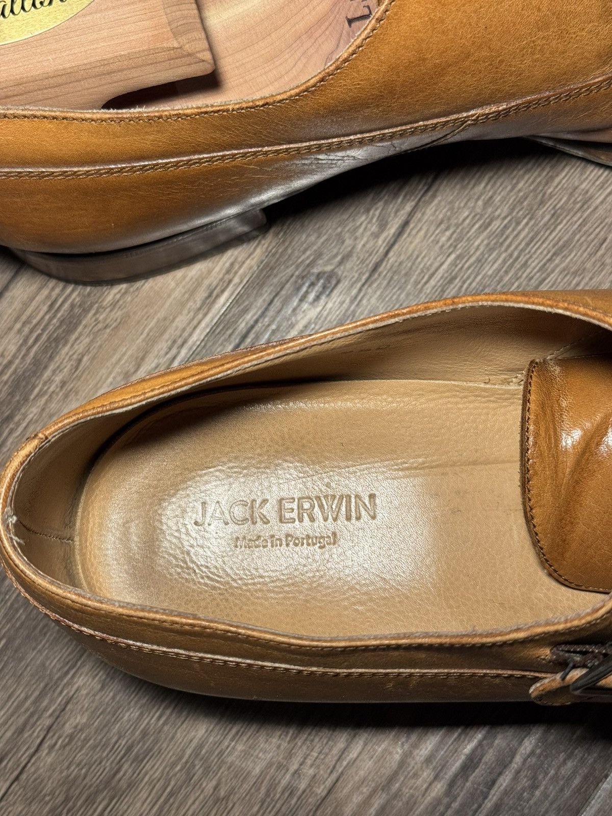 Jack Erwin Jack Erwin Brown Leather Monk Strap Shoes, Made in Portugal Size US 10.5 / EU 43-44 - 6 Thumbnail