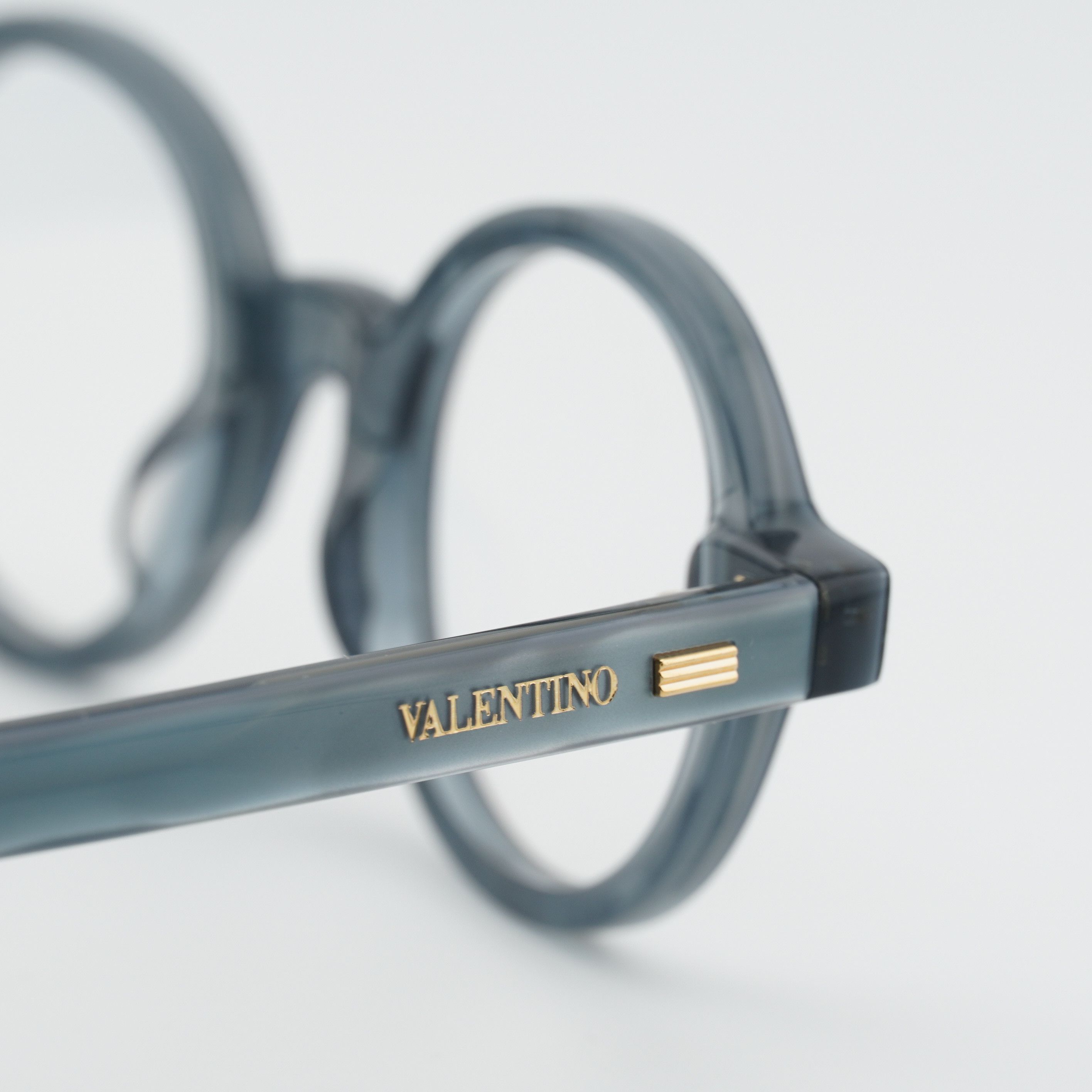 Valentino Valentino VLX-185C Eyeglasses Blue Pearl Crystal 43mm Round Size ONE SIZE - 3 Thumbnail