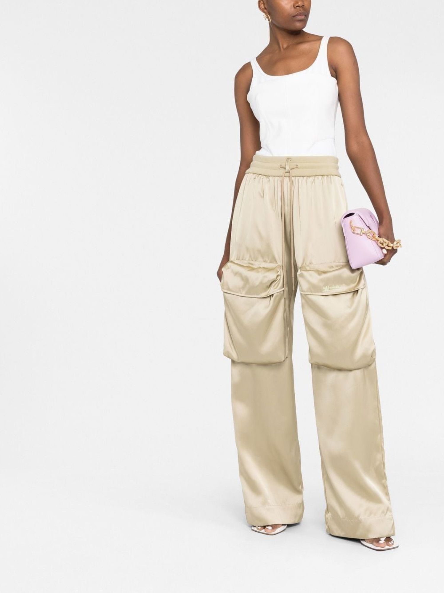Off-White o1gr1nt1124 Duchesse Cargo Pant in Gold Size 25" / US 0 / IT 36 - 2 Thumbnail