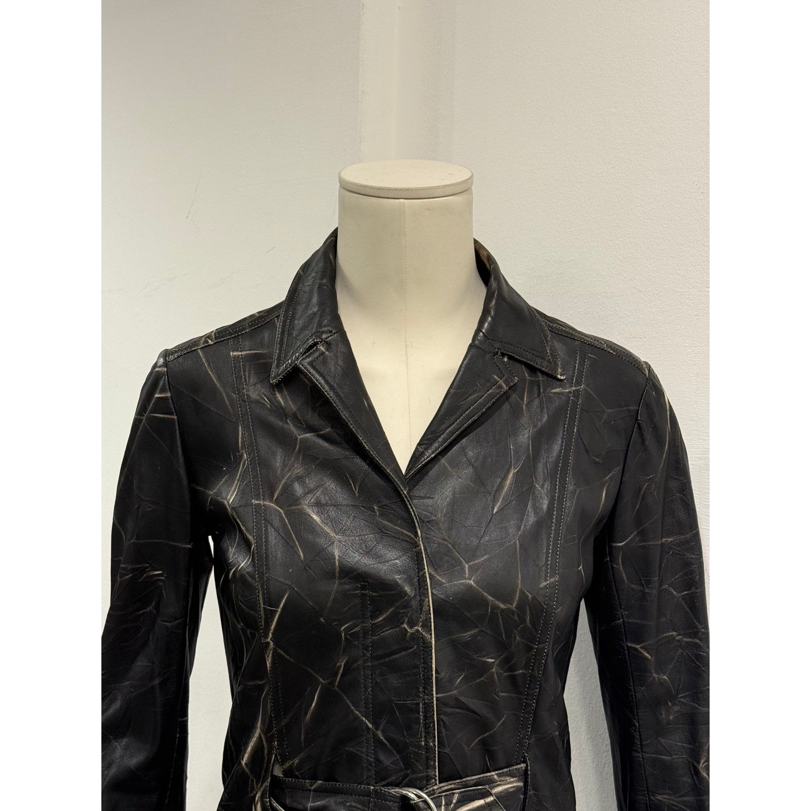 plein sud 2000s Plein Sud dyed effect distressed leather jacket Size S / US 4 / IT 40 - 10 Thumbnail