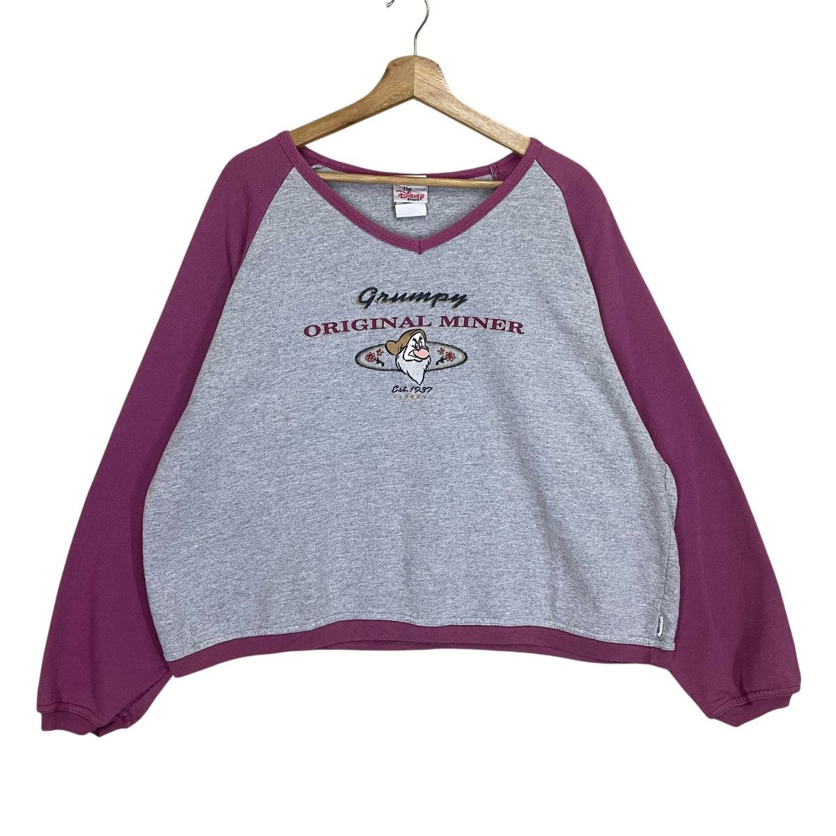 Cartoon Network × Japanese Brand × Vintage Vintage 90s Grumpy Big Logo Vneck Cropped Sweatshirt Size US L / EU 52-54 / 3 - 1 Thumbnail