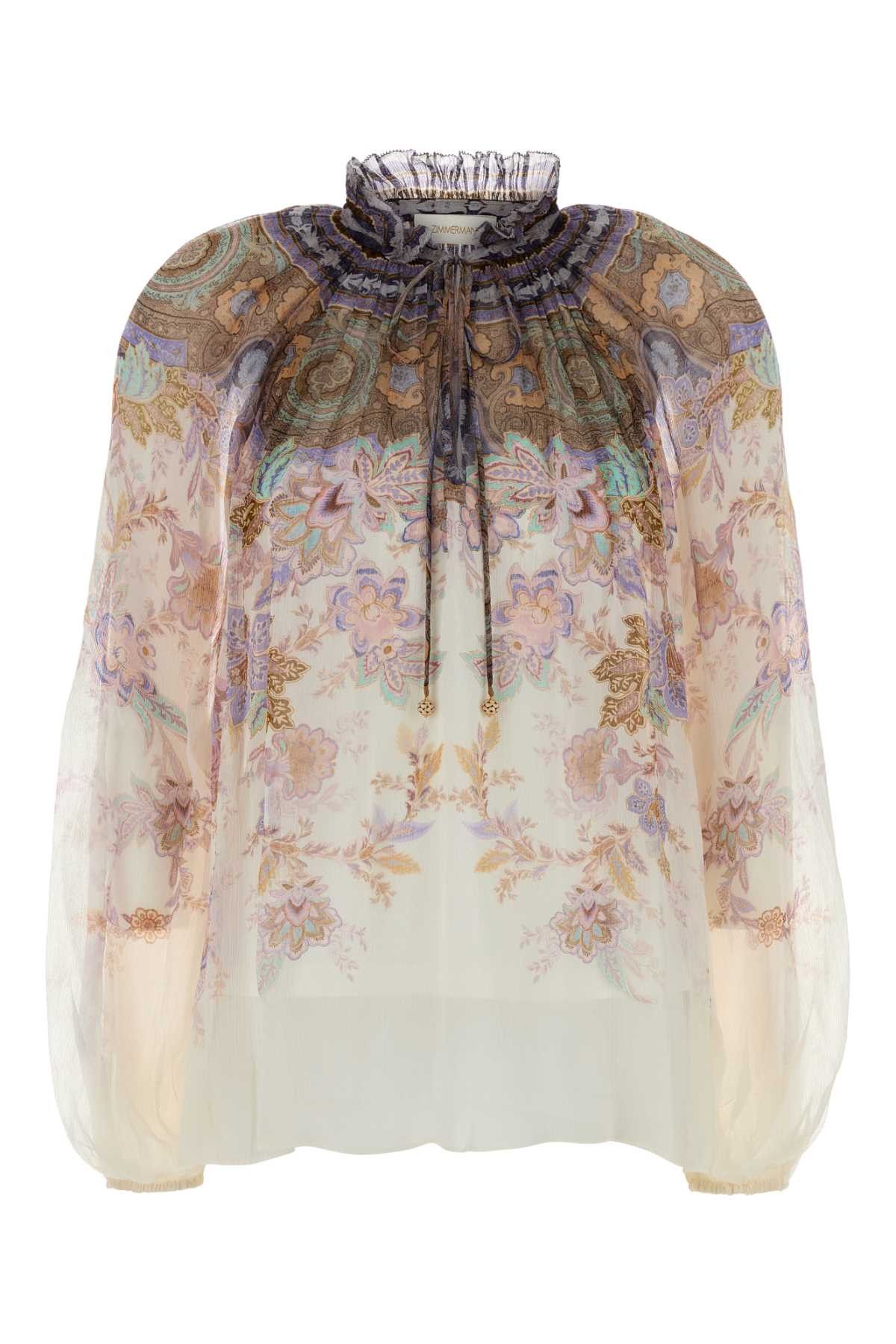 Zimmermann Printed Crepe Luna Blouse Size M / US 6-8 / IT 42-44 - 1 Thumbnail