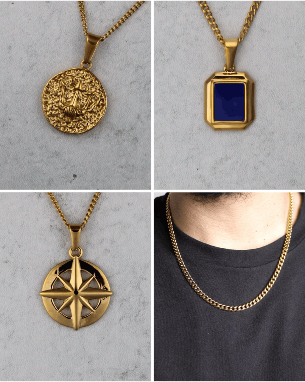 Jewelry Gold Jewelry Set - Pendants & Chain Size ONE SIZE - 1 Thumbnail
