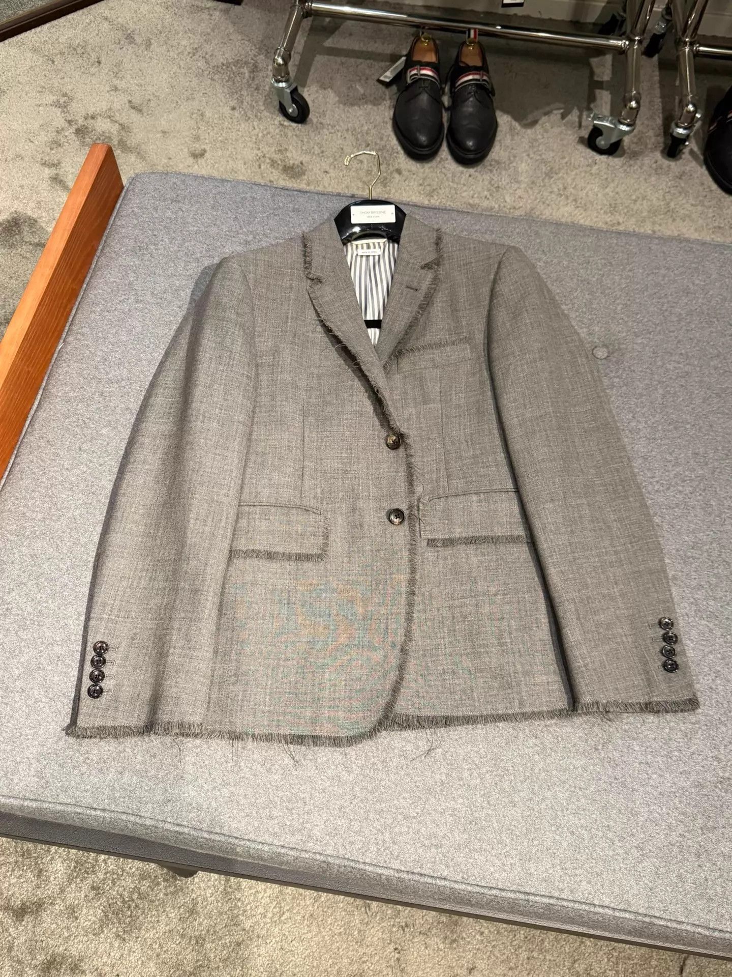 Thom Browne Thom Browne Runway Raw Edge Mid-Gray Wool Suit Size 1 95 New Size US S / EU 44-46 / 1 - 3 Thumbnail