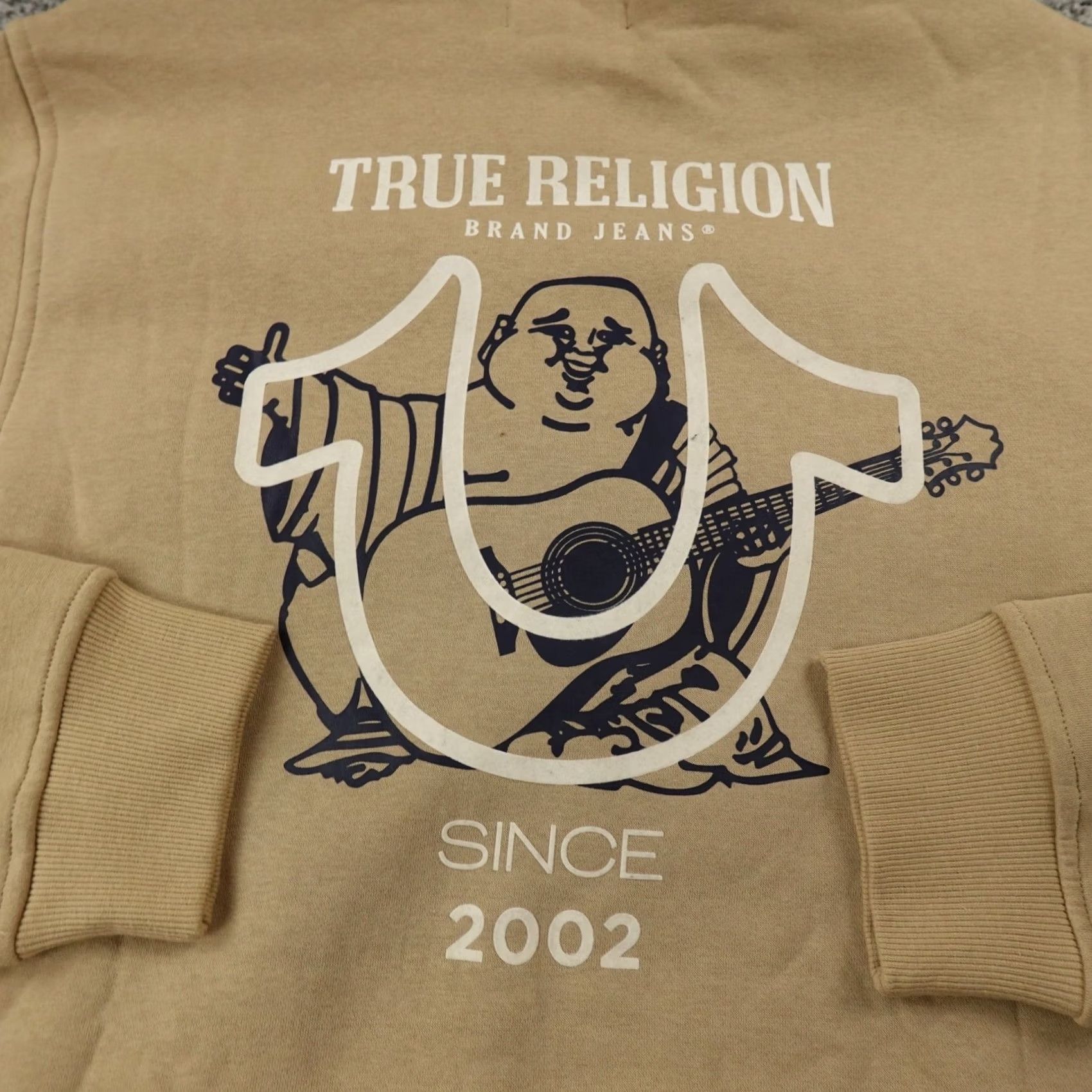 True Religion VINTAGE True Religion Hoodie Mens L Beige Buddha Full Zip Sweatshirt Jacket Size US L / EU 52-54 / 3 - 7 Thumbnail