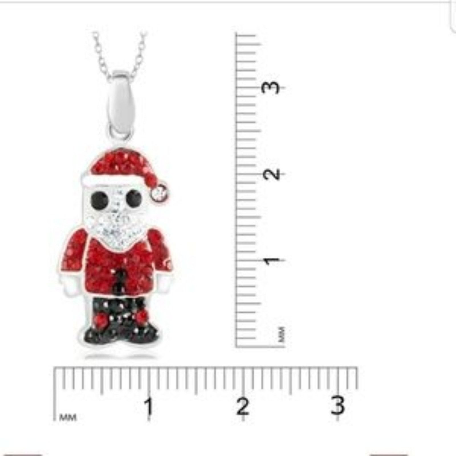 Other Stocking Stuffer White Gold Plated Crystal Santa Necklace Size ONE SIZE - 3 Thumbnail