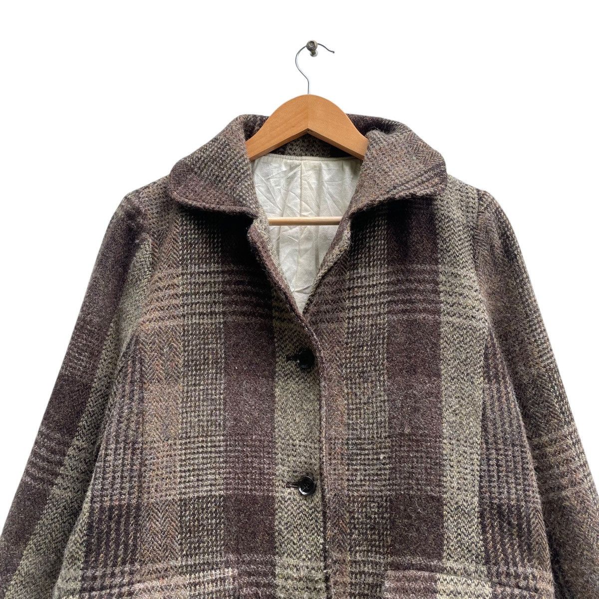 💥Vintage Harris Tweed Balmacaan Checked Shadow Plaid Jacket