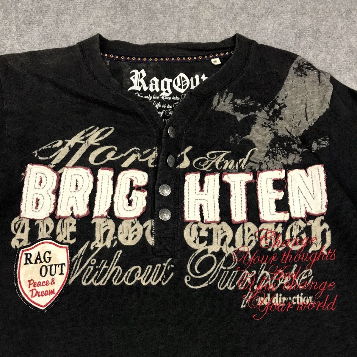 If Six Was Nine × Japanese Brand JAPANERS STYLE RAGOUT BLACK FADED TSHIRT Size US M / EU 48-50 / 2 - 2 Thumbnail