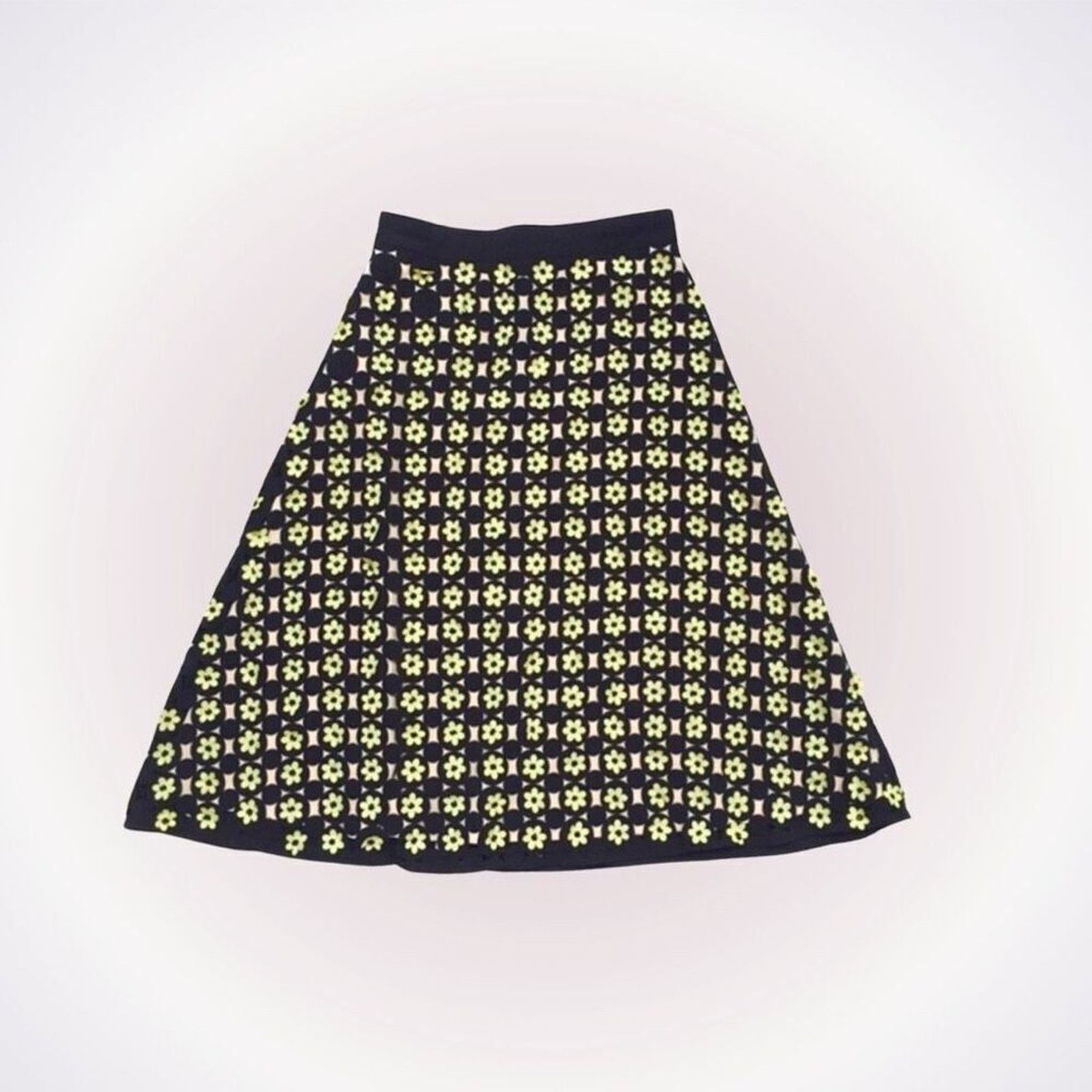 River Island River Island Beaded Flower Midi Skirt | Sz 4 Size 27" / US 4 / IT 40 - 1 Thumbnail