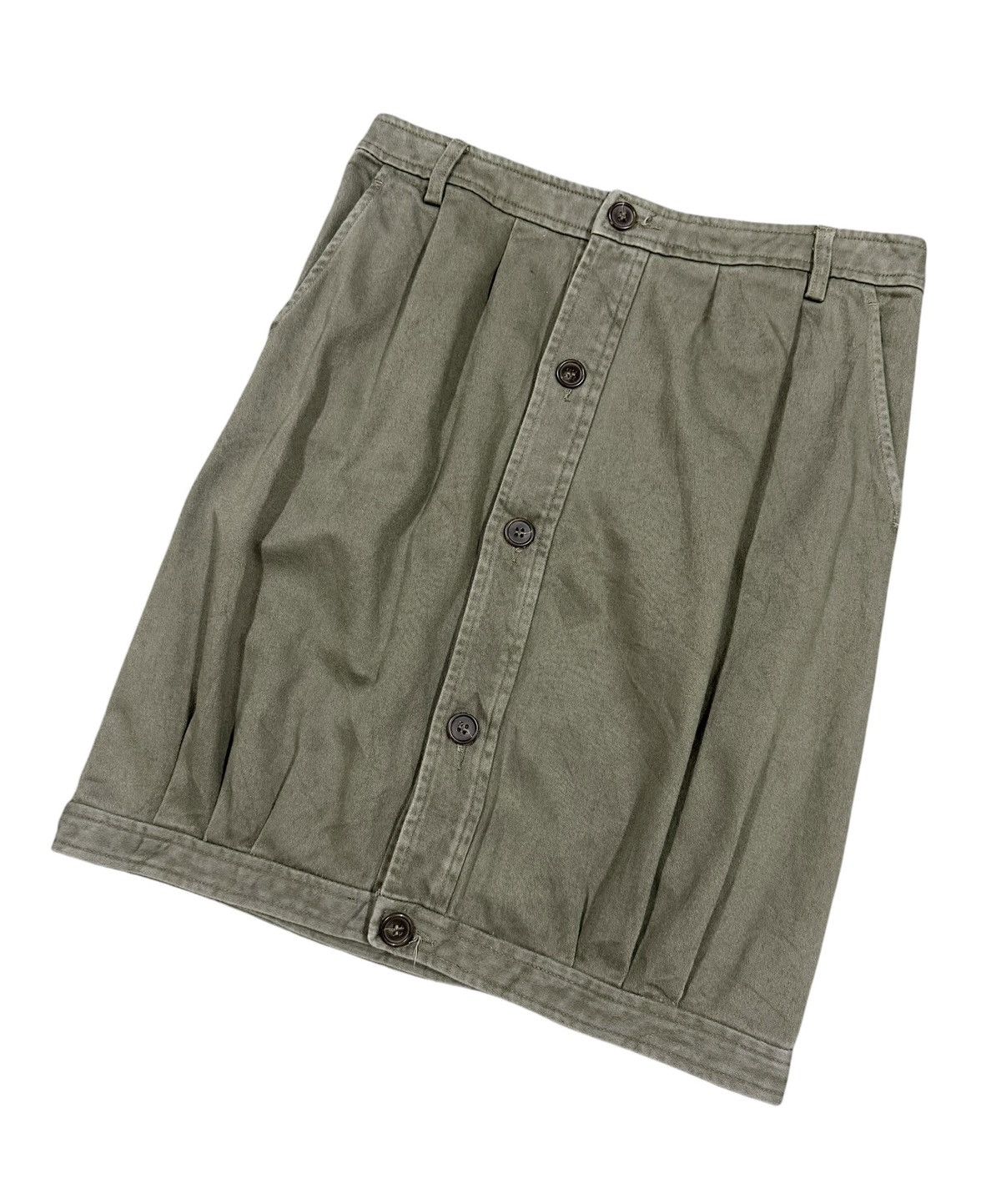 A.P.C. Vtg✅A.P.C Rue De Fleurus Olive Green Button Ups Mini Skirt Size 26" / US 2 / IT 38 - 6 Thumbnail