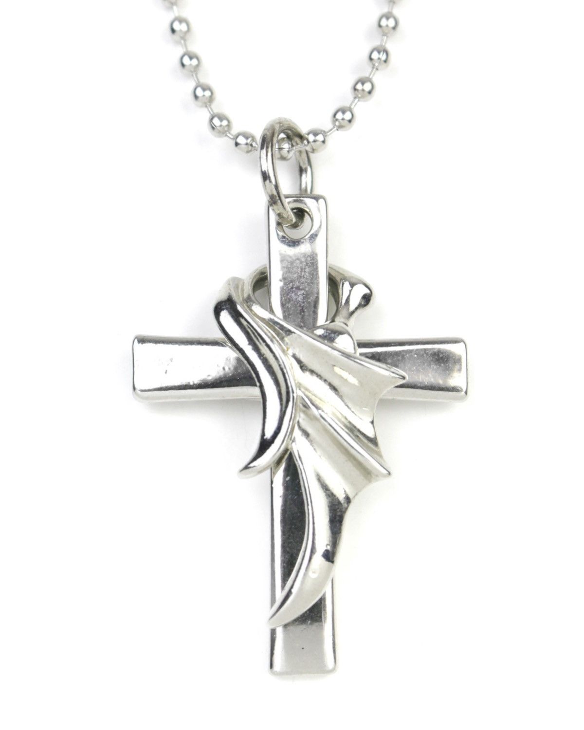 If Six Was Nine 2000S JAPANESE MADE SILVER CROSS WITH DRAGON WING NECKLACE Size ONE SIZE - 1 Thumbnail