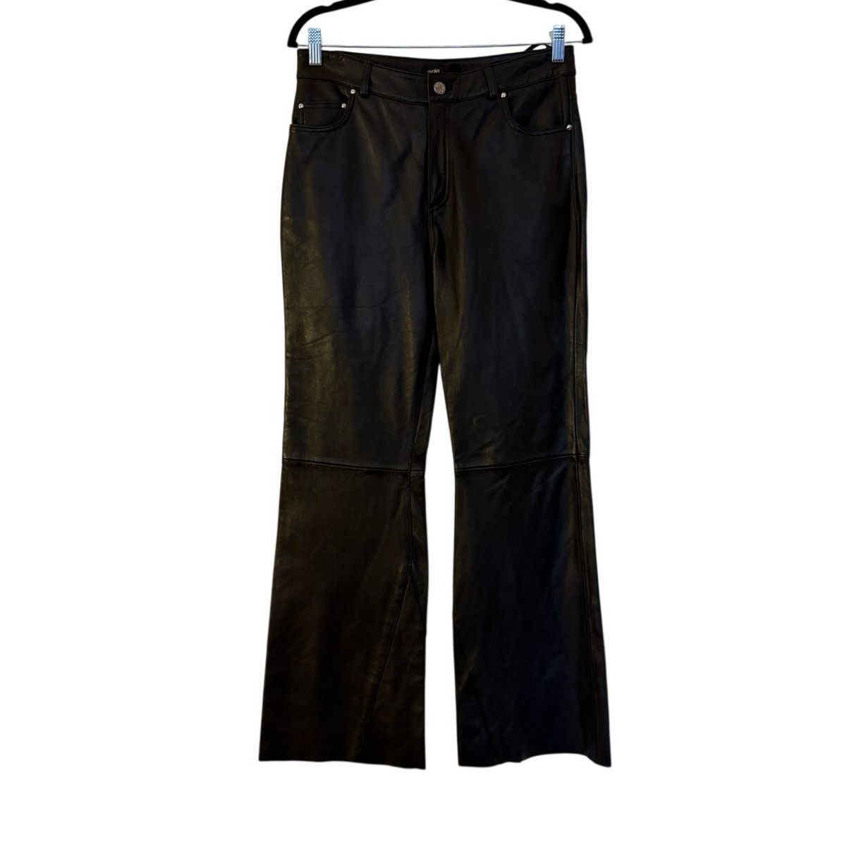 Maje NWT Black Sheepskin Leather trousers