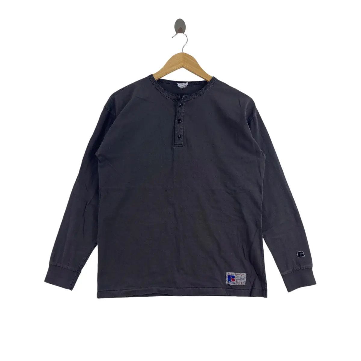 Russell Athletic Vintage RUSSELL ATHLETIC USA Plain Henley Tee Shirt Top Size M / US 6-8 / IT 42-44 - 1 Thumbnail