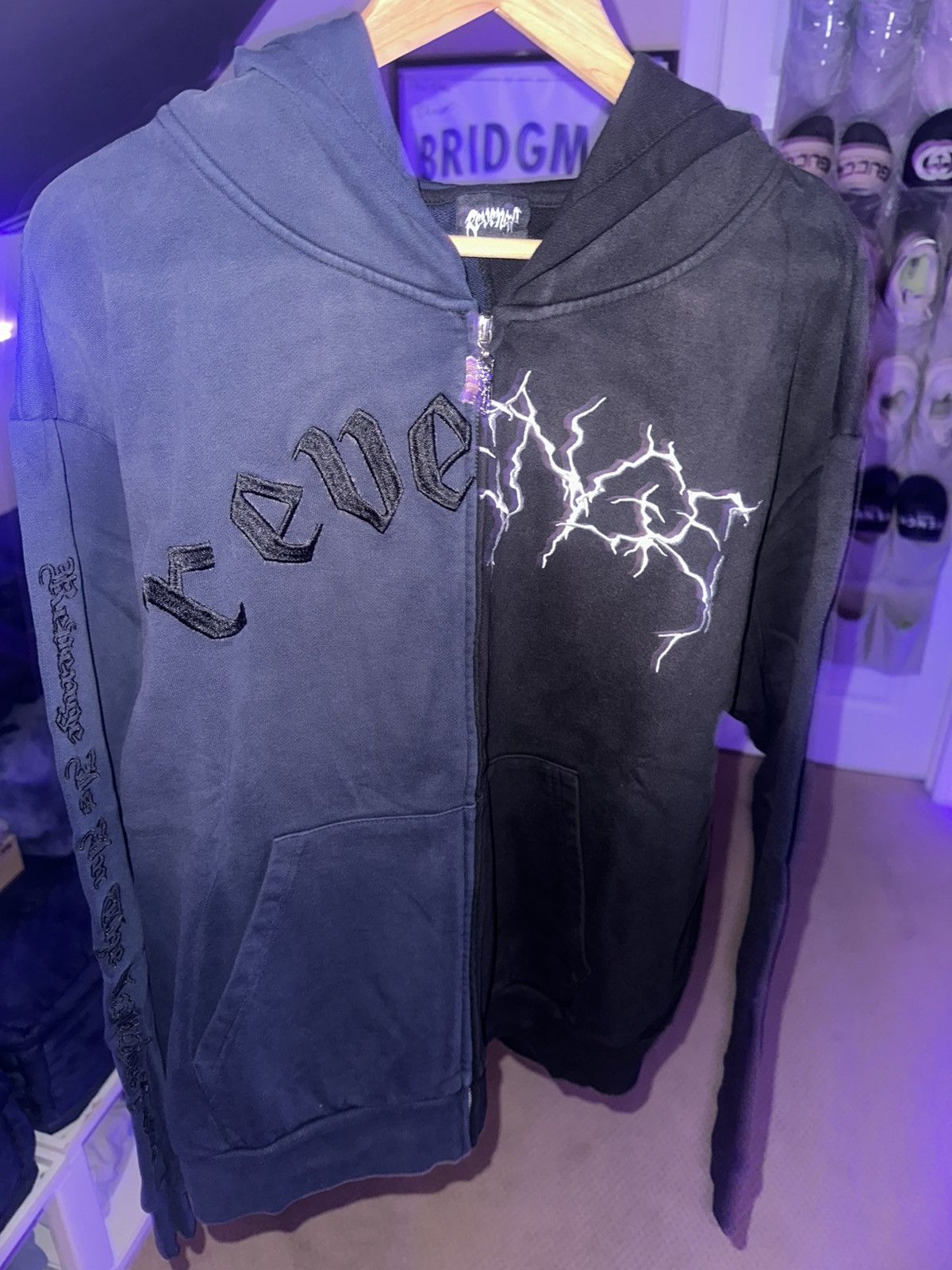 Revenge Rare Revenge ‘Duality Zip’ Hoodie Navy/Black Size US L / EU 52-54 / 3 - 2 Thumbnail