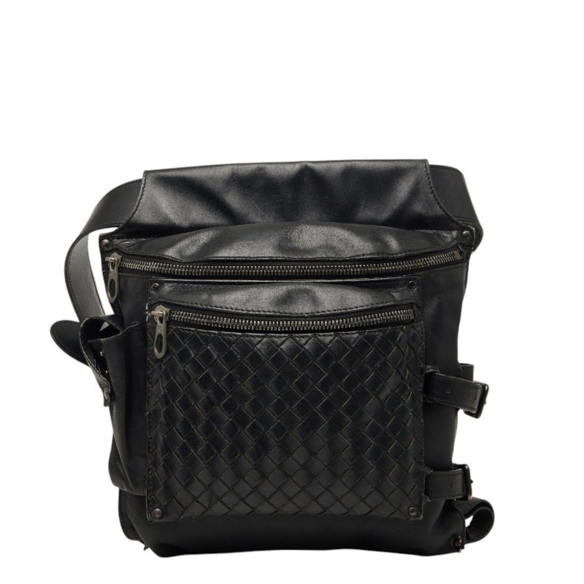 Bottega Veneta Bottega Veneta Intrecciato Body Bag Waist Black Leather Women's BOTTEGAVENETA Size ONE SIZE - 1 Thumbnail