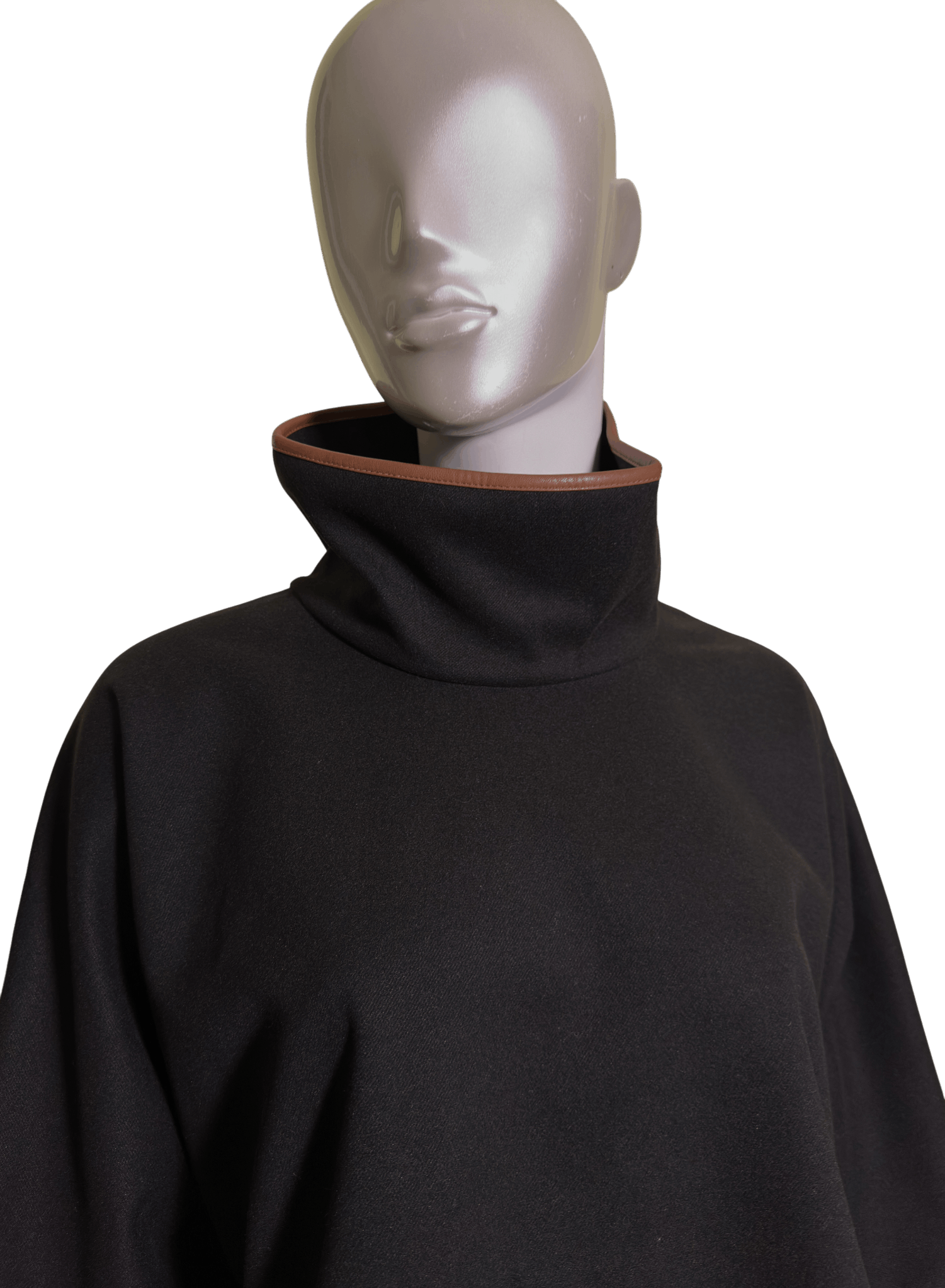 Other Tuckernuck Black Leather Trim Funnel Neck Piper Poncho Size ONE SIZE - 5 Thumbnail