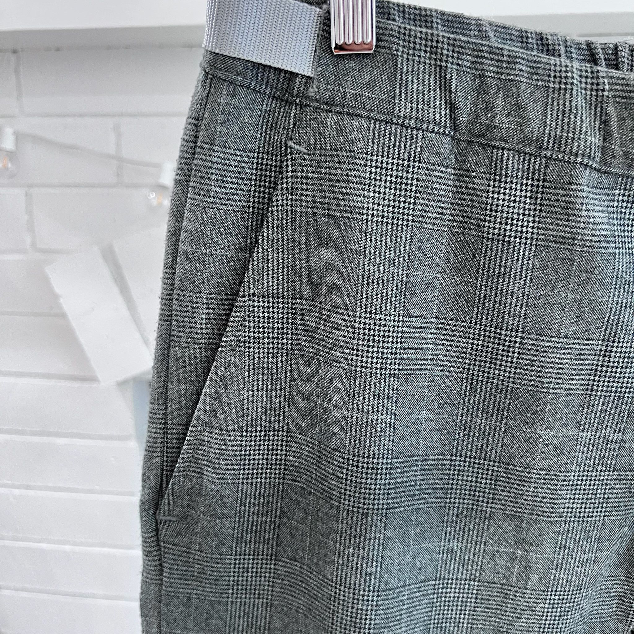 Other Is-ness Japan Belted Tuck Houndstooth Plaid Trousers Size US 31 - 2 Thumbnail