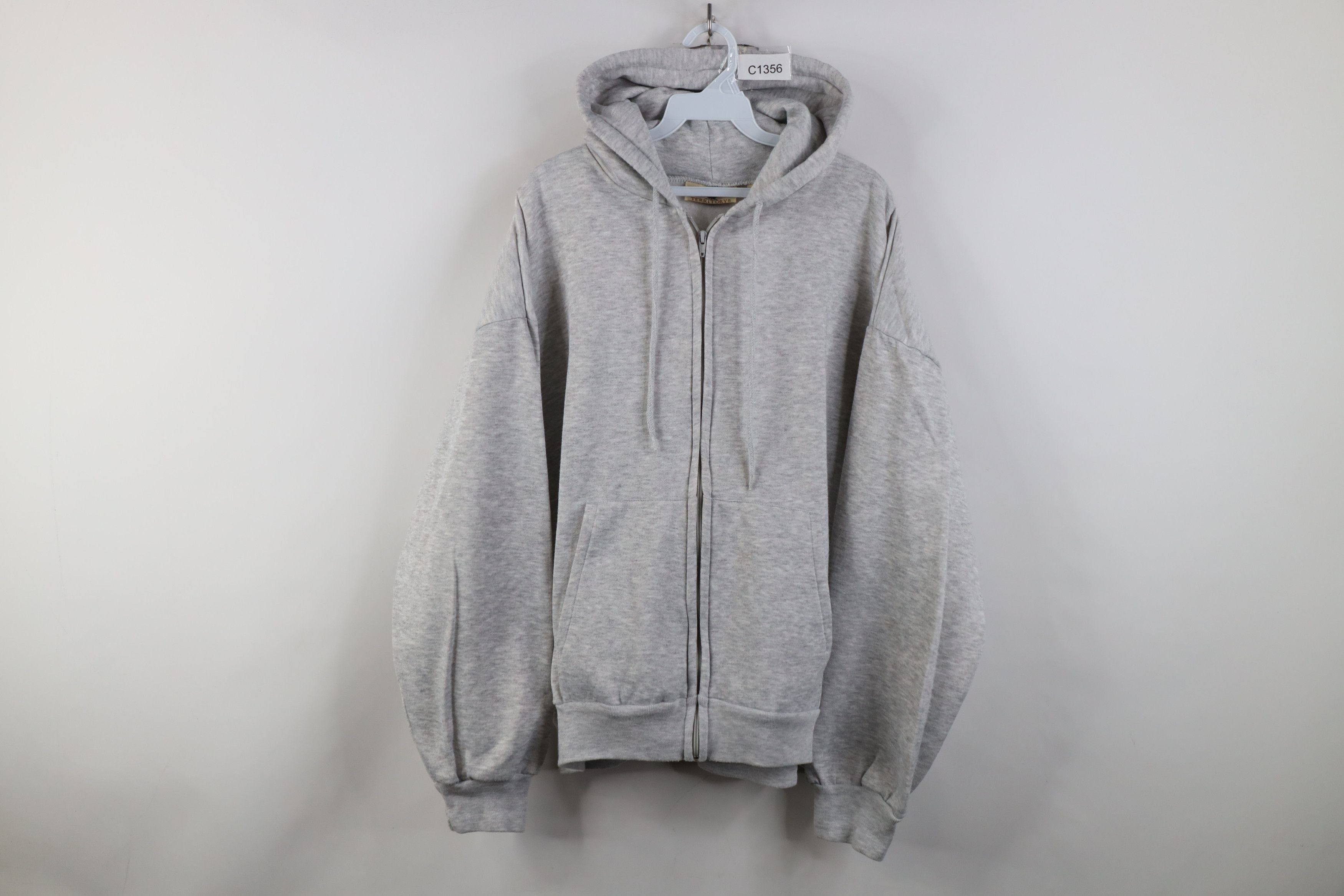 Vintage Vintage 90s Streetwear Hoodie Sweatshirt Heather Gray Size US XL / EU 56 / 4 - 1 Thumbnail