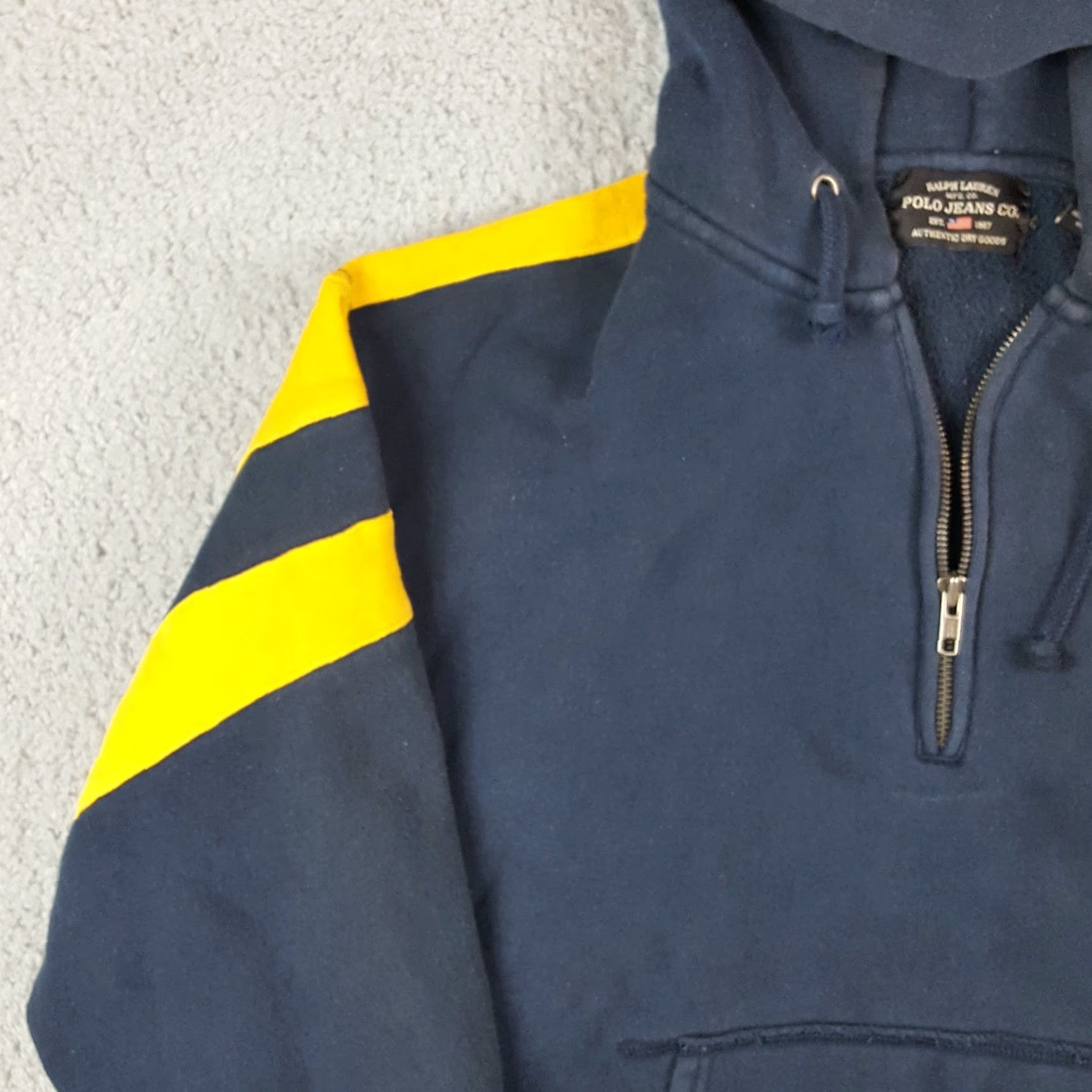 Ralph Lauren Vintage Polo Jeans Ralph Lauren Hoodie Men M 90s Grunge Retro Fleece Pullover Zip Sweatshirt Size US M / EU 48-50 / 2 - 5 Thumbnail