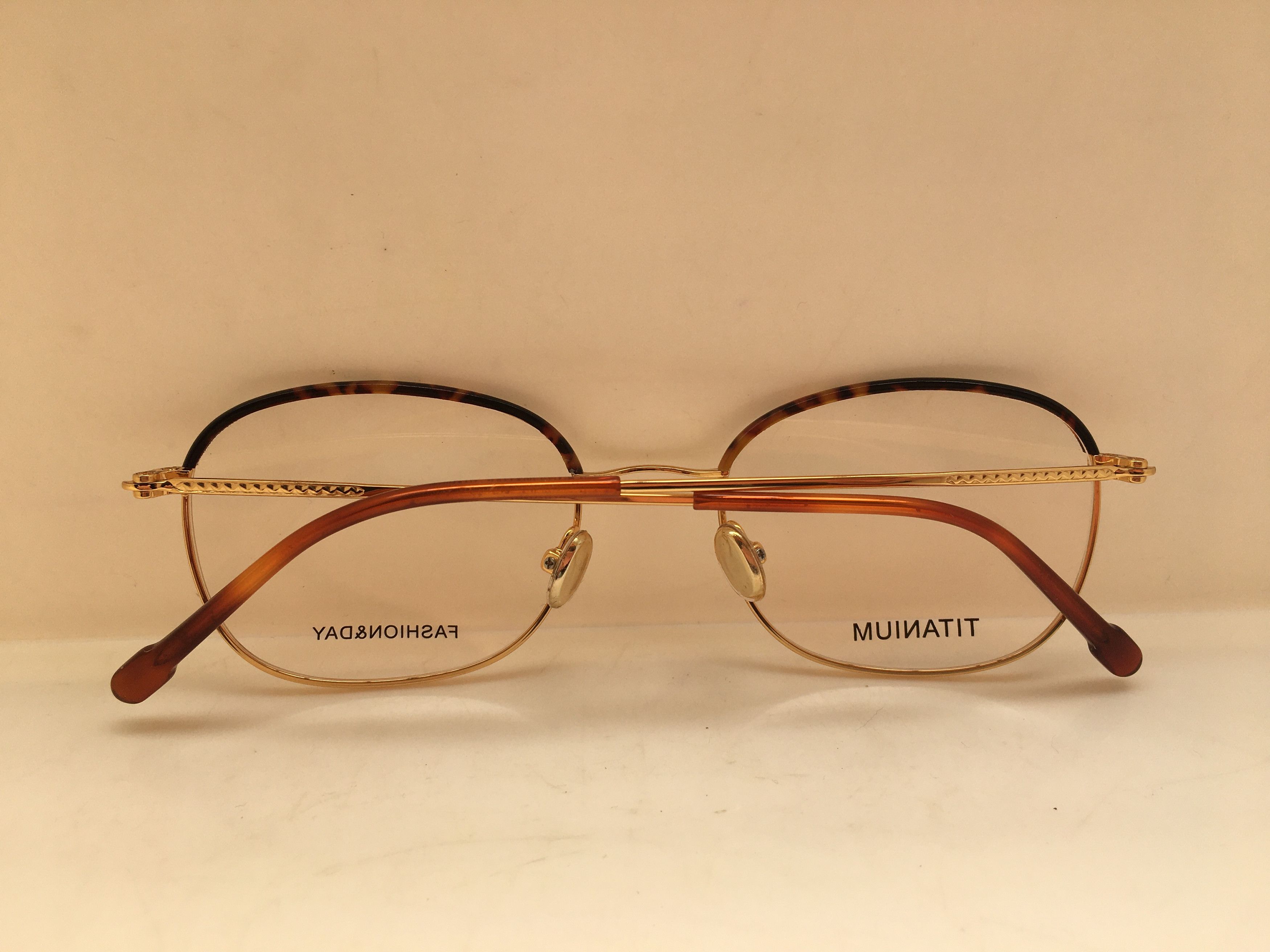 Other Gold Titanium With Tortoise Rim RX Eyeglasses Frame Size ONE SIZE - 7 Thumbnail