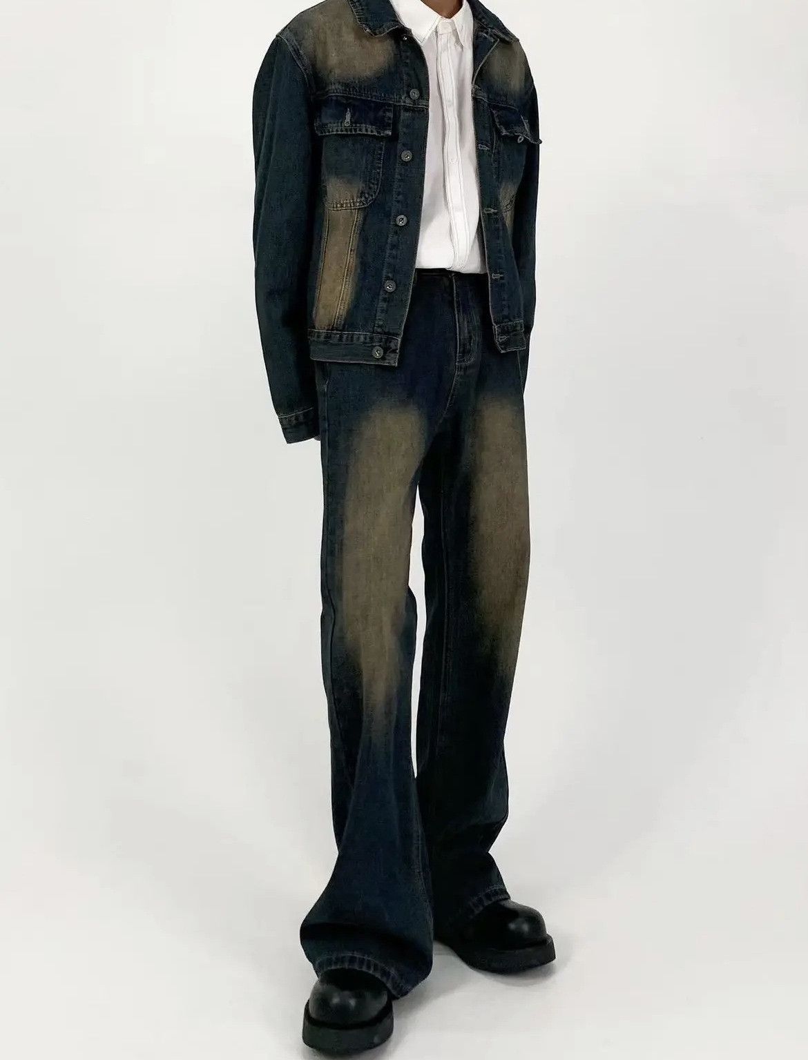 Japanese Brand × Jean Vintage washed distressed loose casual flared jeans Size US 32 / EU 48 - 1 Thumbnail