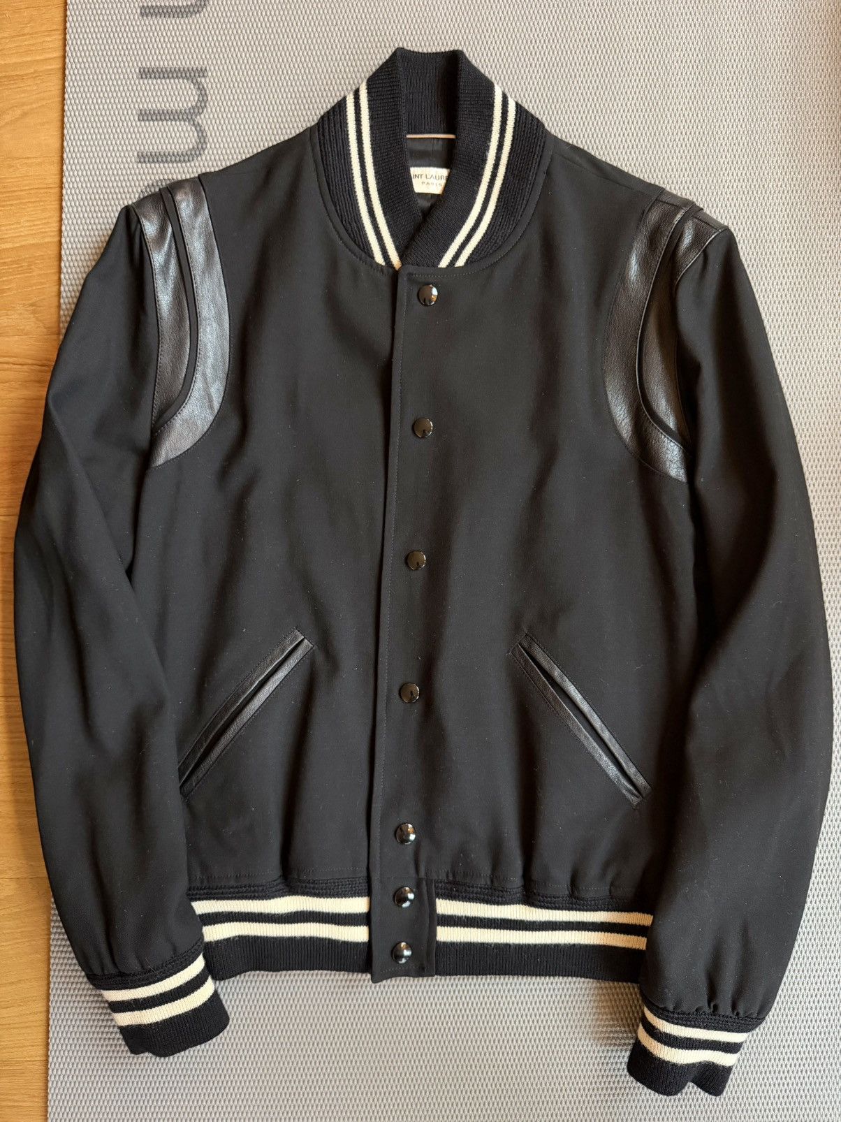 Saint Laurent Paris Saint Laurent Teddy Light Weight Varsity Jacket Black 48 M Size US M / EU 48-50 / 2 - 4 Thumbnail