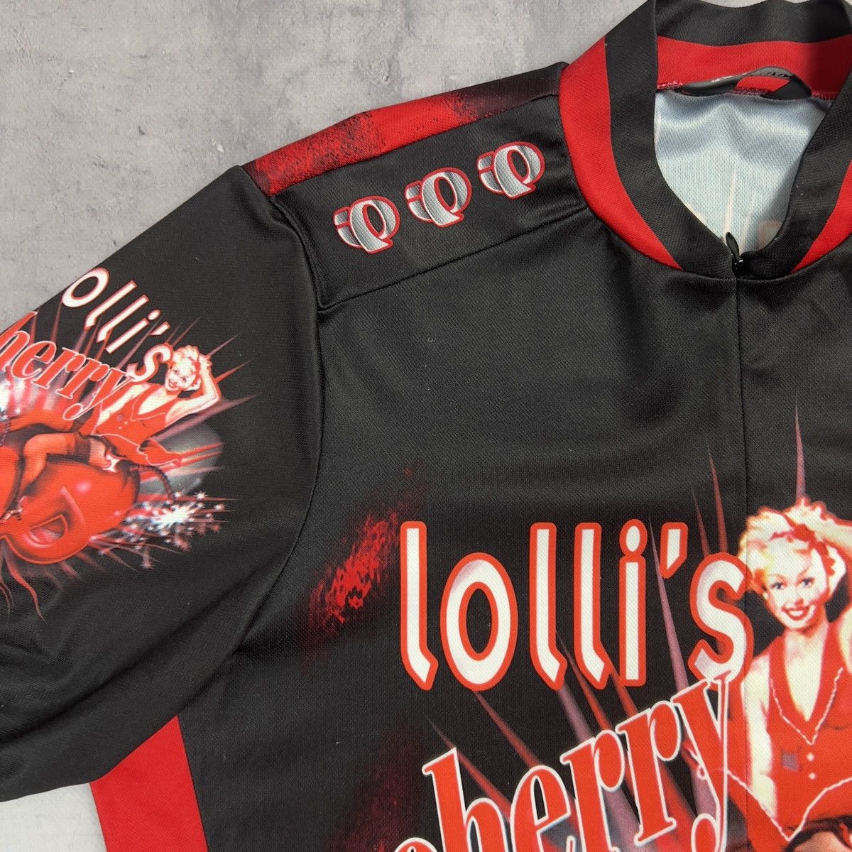 PEARL iZUMi Pearl Izumi Vintage Lolli's Cherry Overptint Cycling Jersey Size US M / EU 48-50 / 2 - 3 Thumbnail