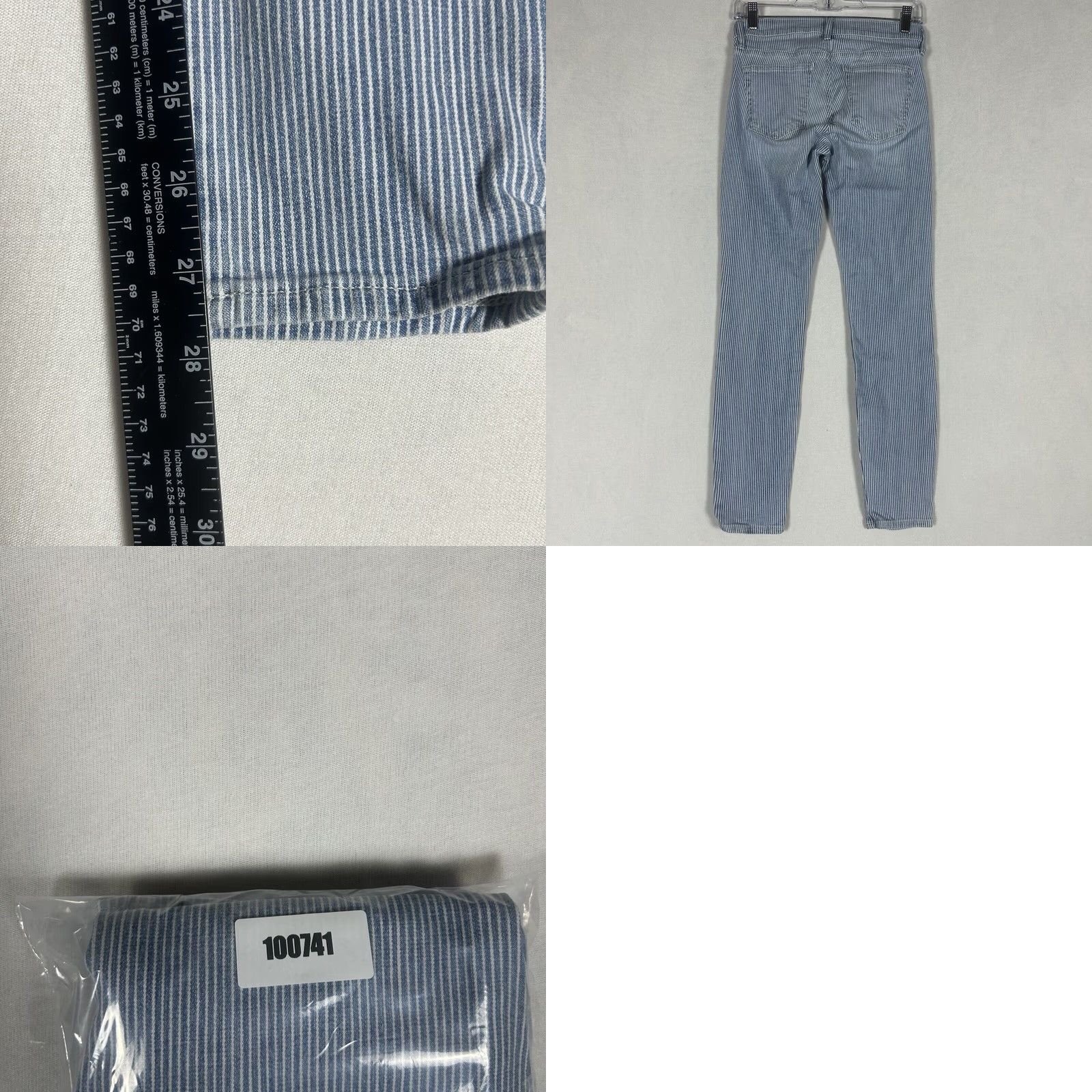 Gap Gap Denim True Skinny Pants Womens Regular Size 25 Striped Blue White Stretch Pants Size 42" / US 20 - 8 Thumbnail