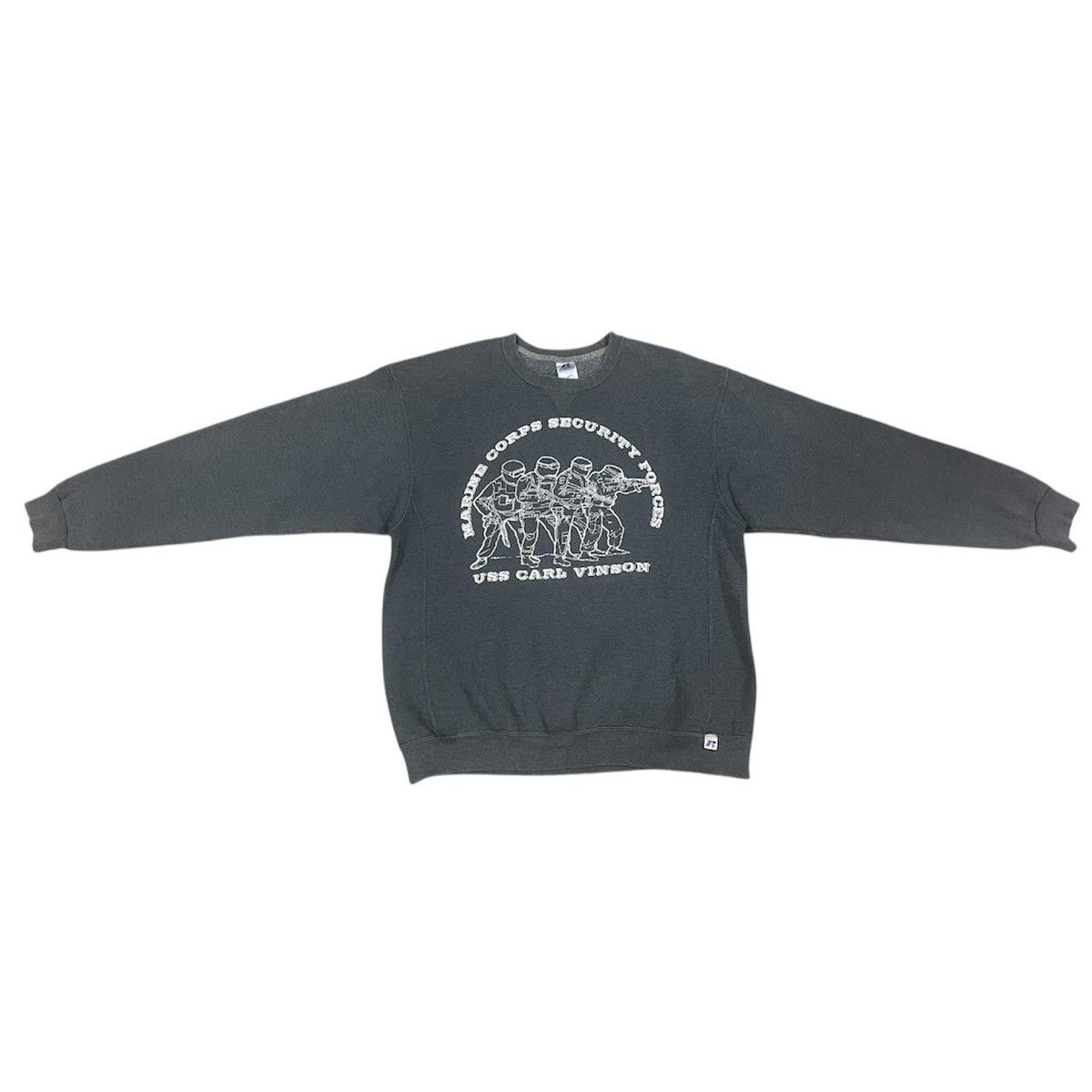 Russell Athletic Vintage 90s Marine Corps Security Force USS Carl Vinson Size US XL / EU 56 / 4 - 1 Thumbnail