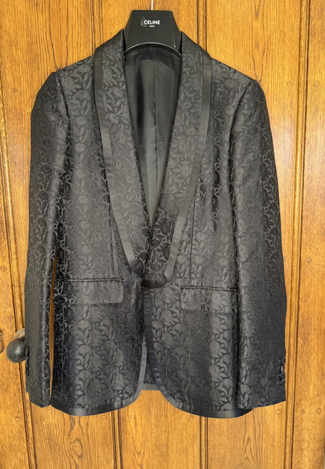 Celine Celine floral paisley smoking tuxedo dinner jacket Hedi 44 Size 36R - 1 Thumbnail