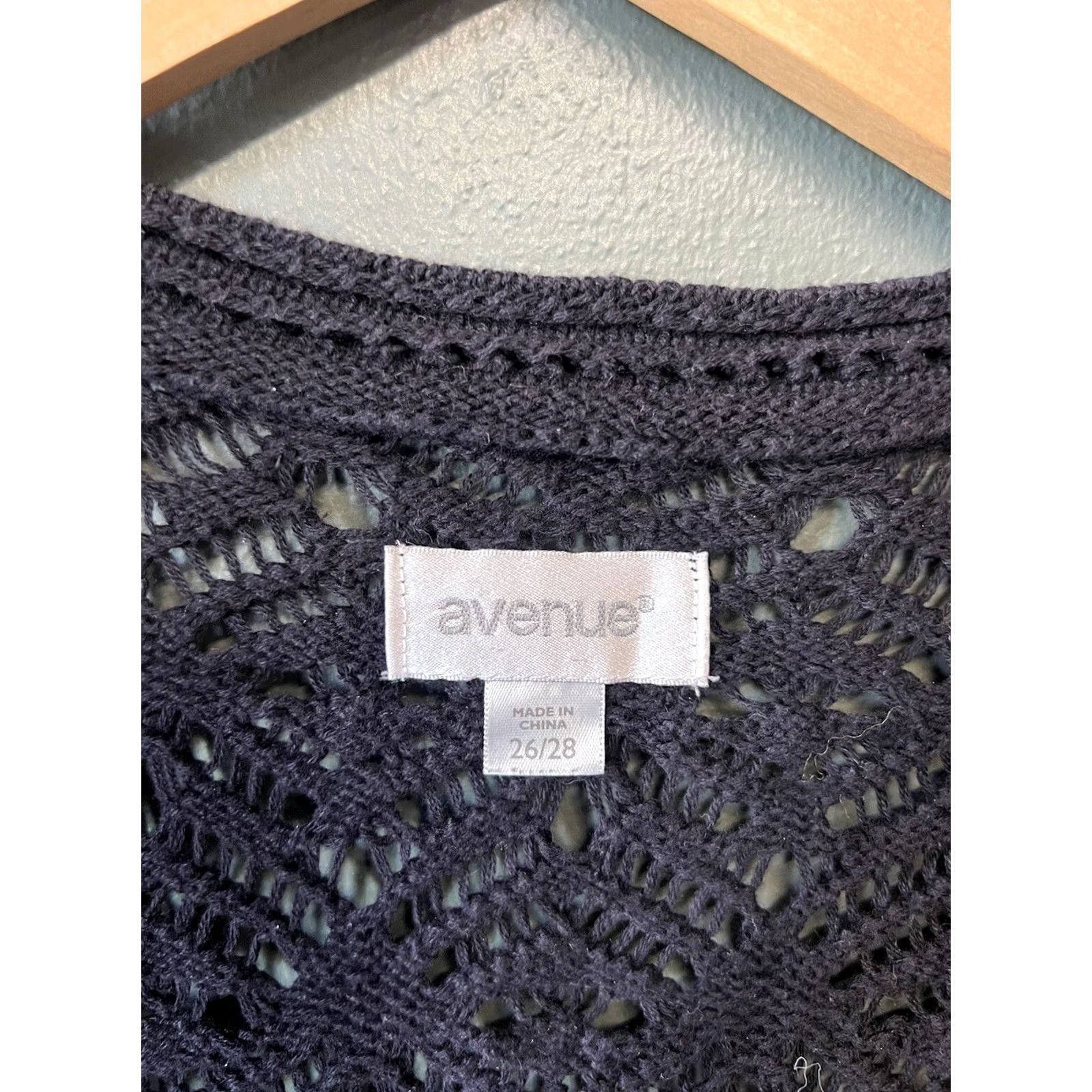 Avenue Avenue Cardigan Womens Black Knit Shrug Plus Size 26/28 Long Sleeve Sweater Solid Style Mens? Size 4XL / US 24-26 - 3 Thumbnail