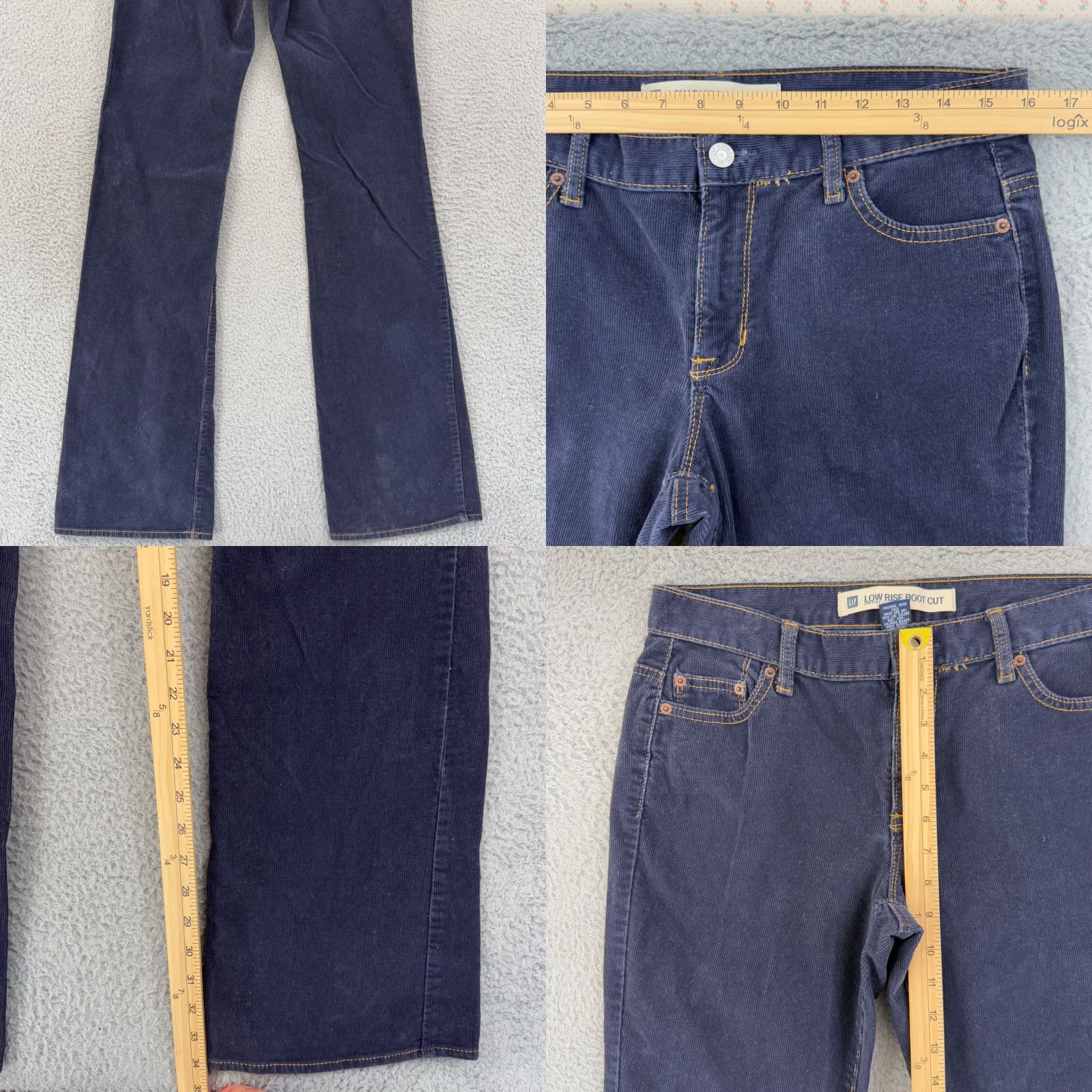 Gap VINTAGE GAP Pants Womens 8XL Blue Corduroy Low Rise Bootcut 32x34 Hippie Boho Stretch 90s Retro Hippie Bohemian Mens Girls Womens Size 40" / US 18 - 8 Thumbnail