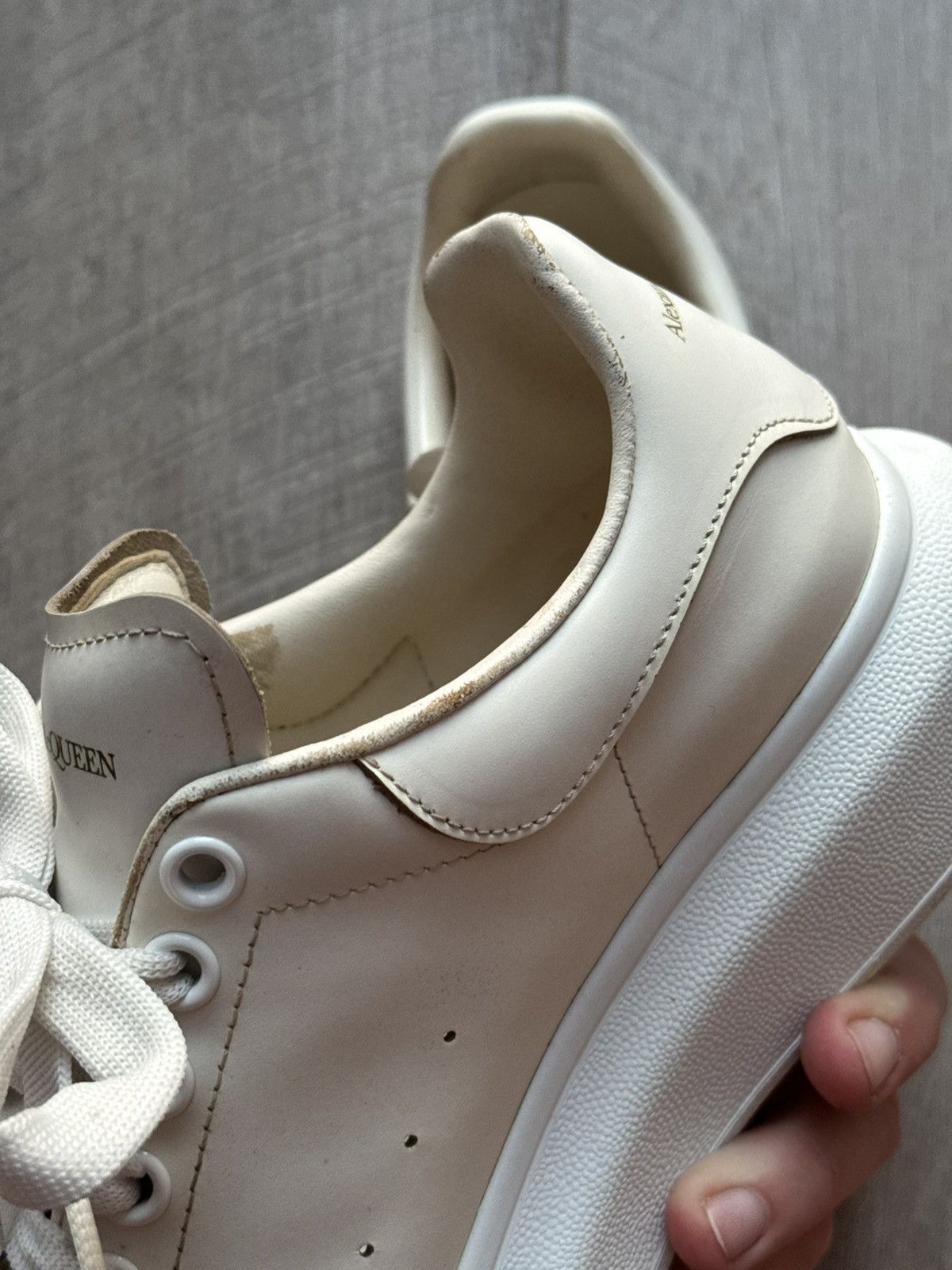 Alexander McQueen Alexander McQueen Oversized Leather White Sneakers Size US 7.5 / EU 40-41 - 8 Thumbnail