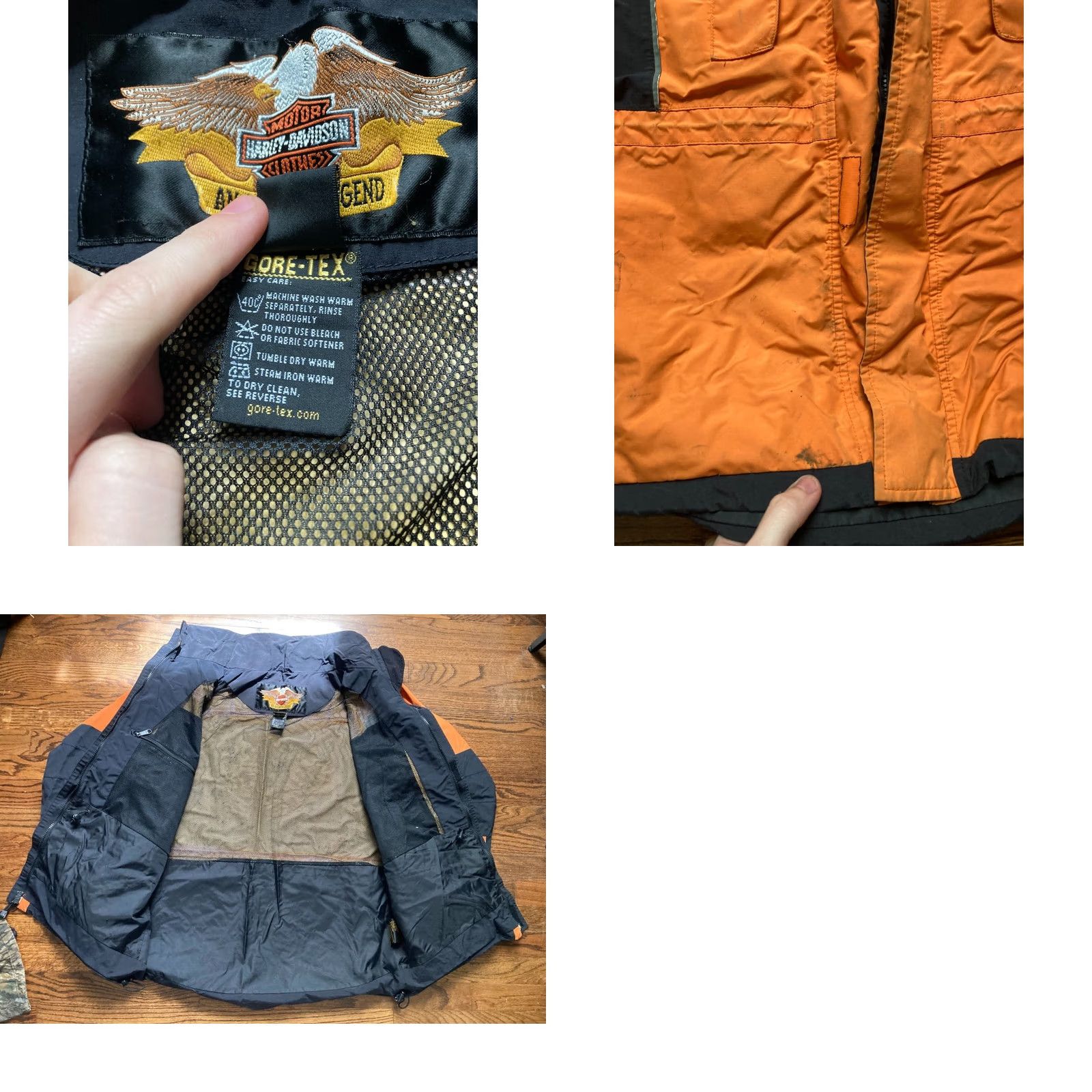 Harley Davidson Harley-Davidson Jacket Rain Coat GoreTex Orange Black Mens M Water Resistant Riding Motorcycle Outdoor Size US M / EU 48-50 / 2 - 10 Thumbnail