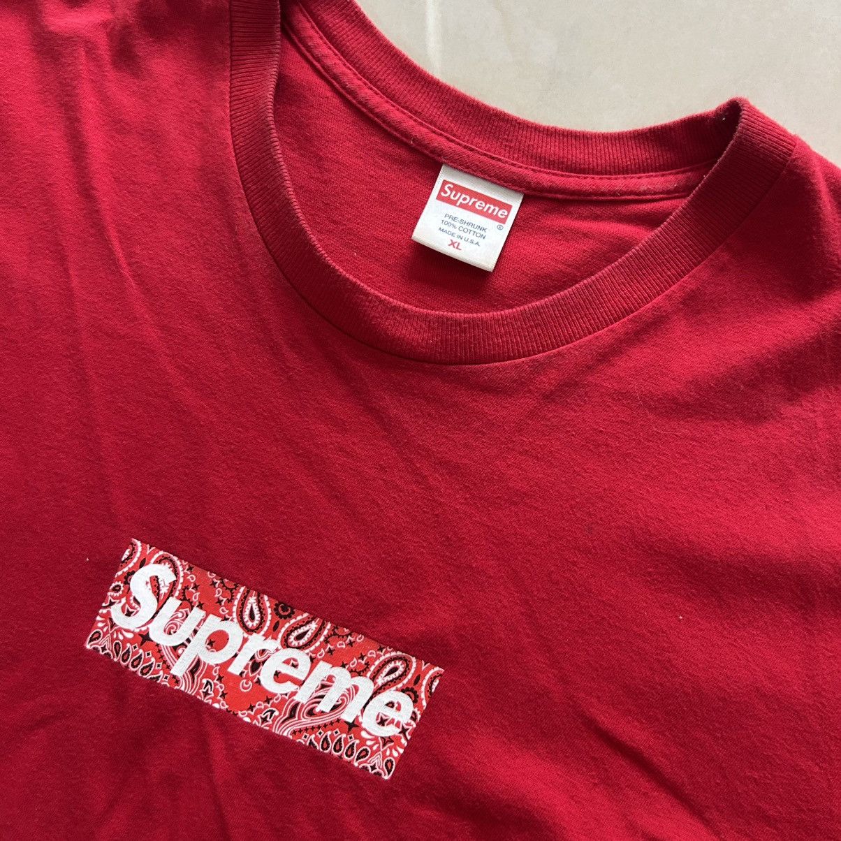 Supreme Supreme red bandana box logo Size US XL / EU 56 / 4 - 2 Thumbnail