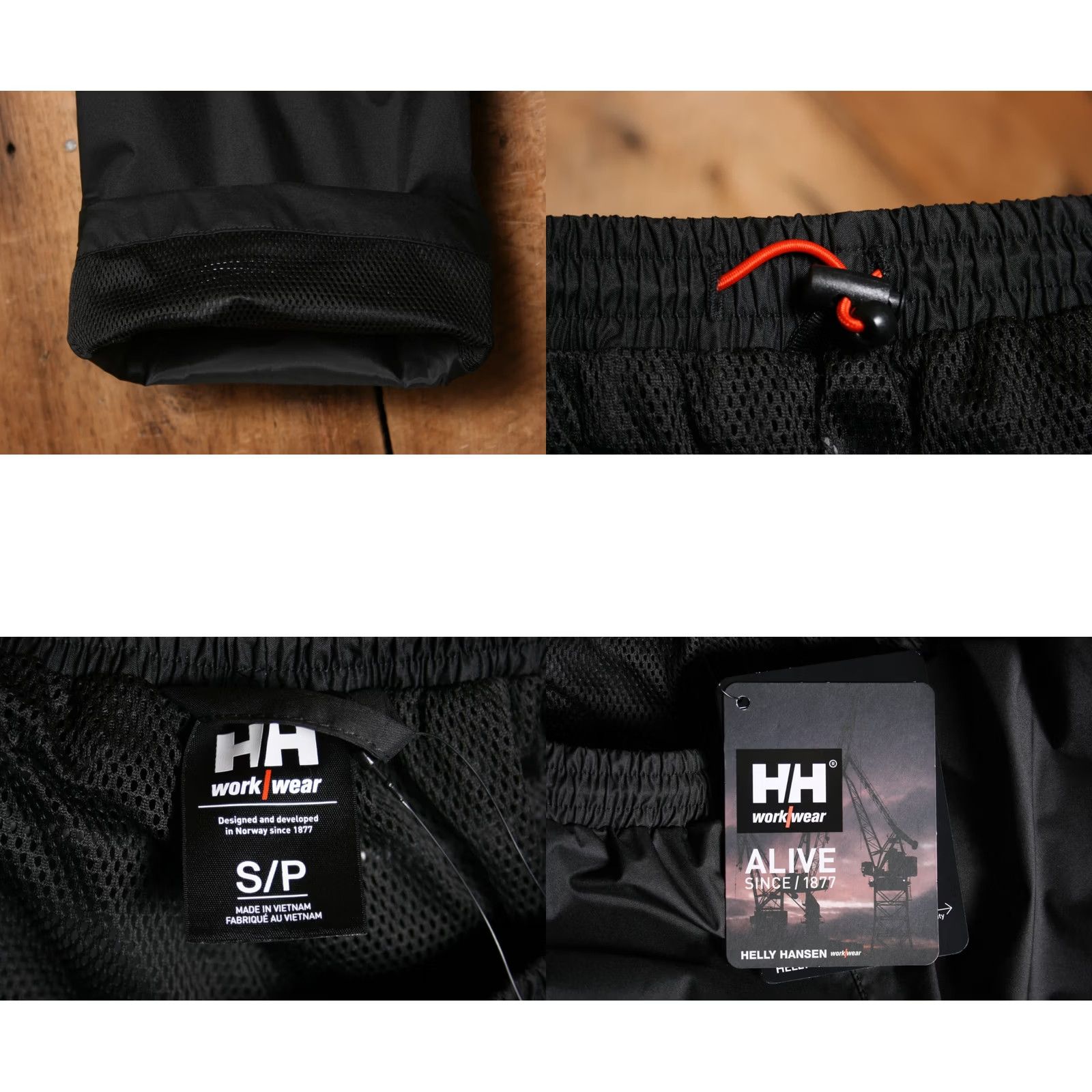 Helly Hansen HELY HANSEN Workwear Manchester Waterproof Windproof Rain Pants Men's Sz. S, Black, Polyester, Inseam 29.5 in, Waterproof, Rain Pants, Men, Size S Size US 29 - 8 Thumbnail