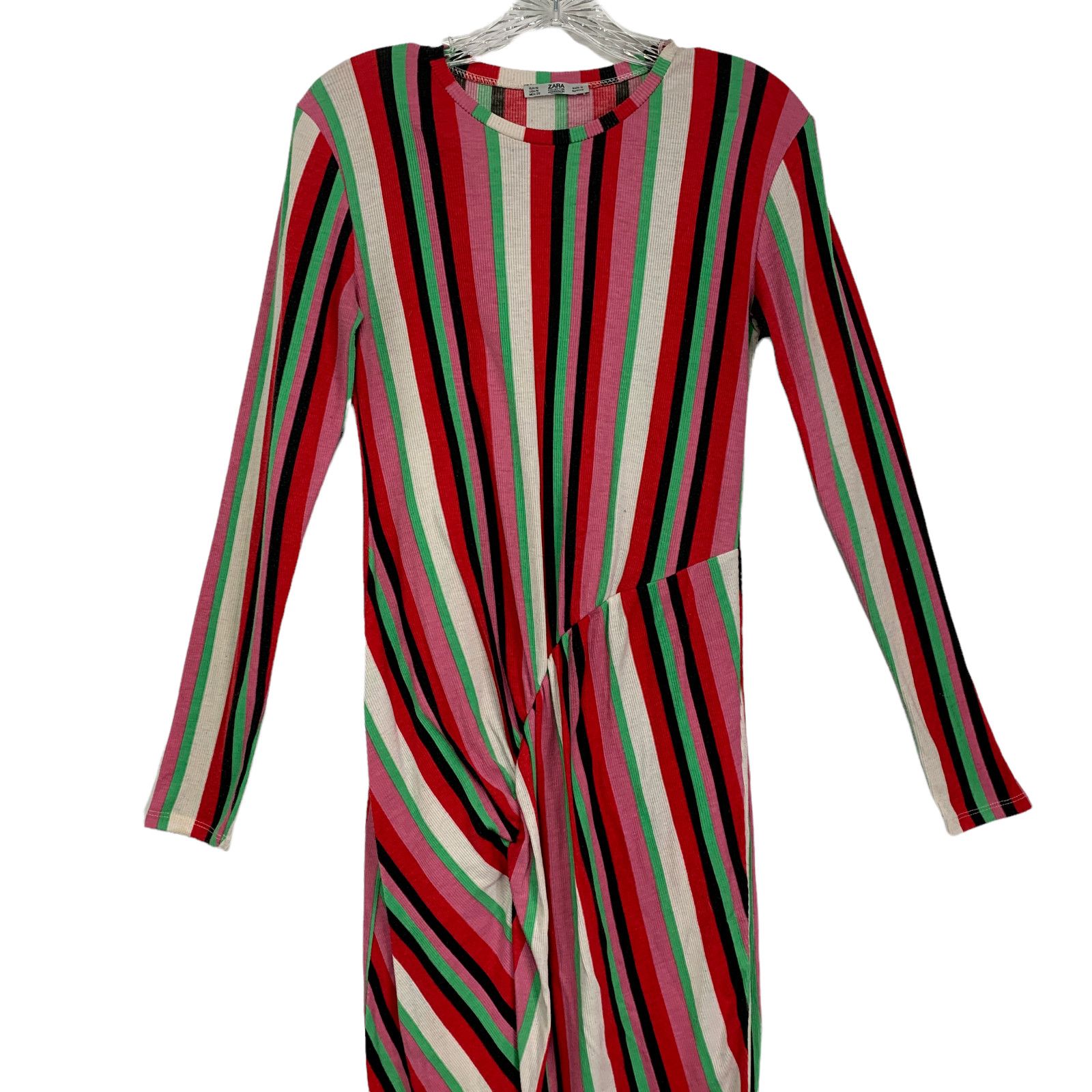 Zara Zara Preppy Festival Multi Stripe Midi Dress M Colorful Slit Size M / US 6-8 / IT 42-44 - 2 Thumbnail