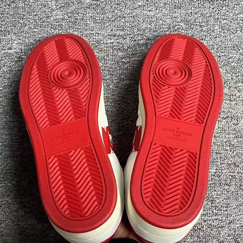 Louis Vuitton Louis Vuitton White Red LowTop Fashion Sneakers-2506 Size US 7 / EU 40 - 5 Thumbnail
