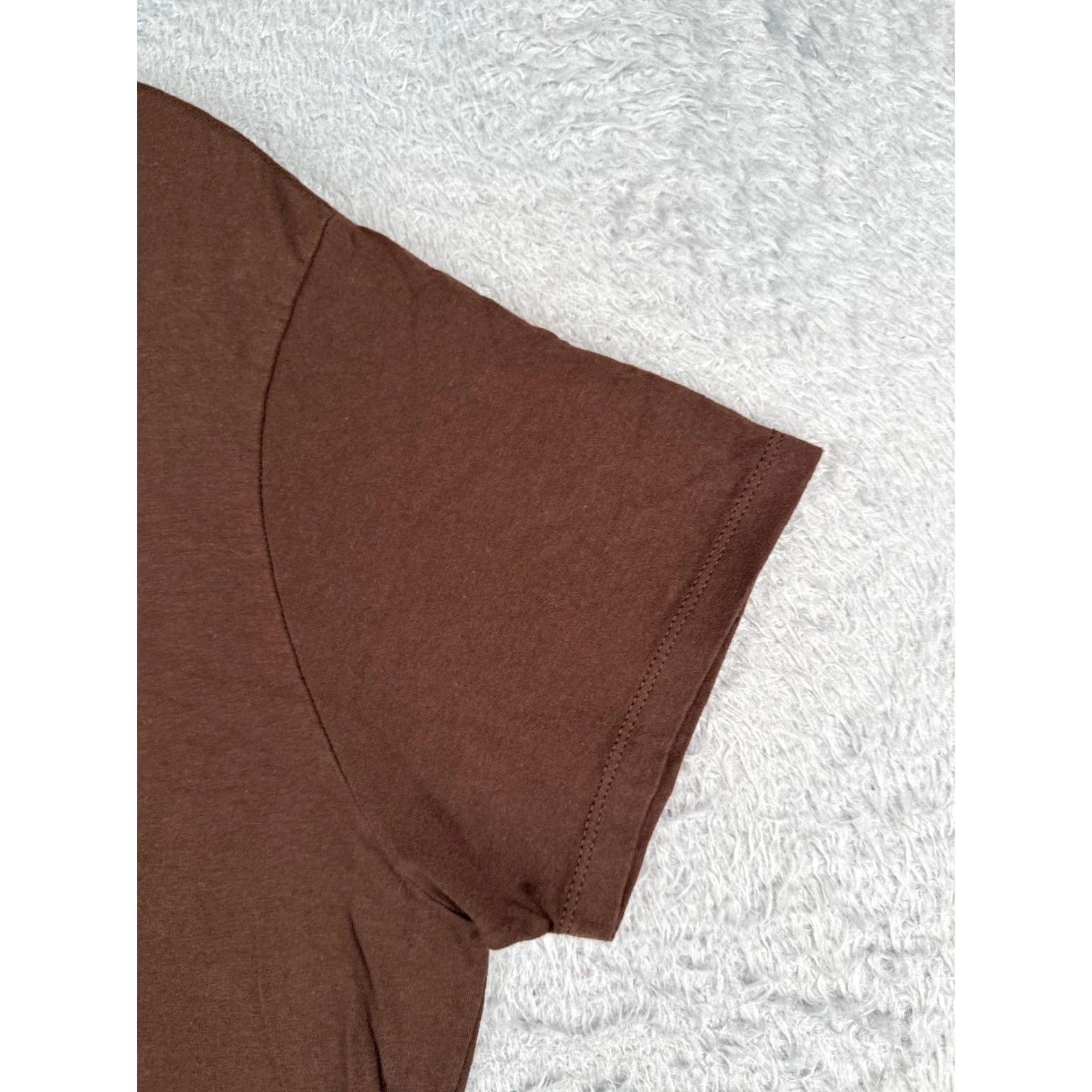 Port & Company Port & Company Shirt Women Large Brown Cotton Crew Neck Sunshine & Whiskey READ Size L / US 10 / IT 46 - 2 Thumbnail
