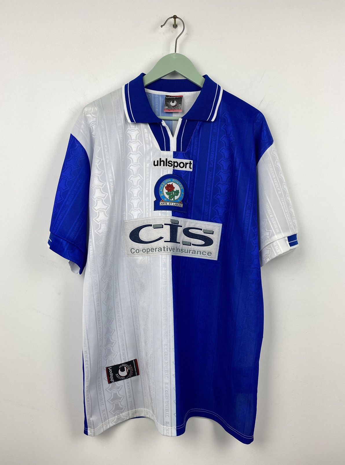 Vintage Blackburn Rovers 1998 2000 Home Uhlsport Football Jersey PSG Size US L / EU 52-54 / 3 - 1 Thumbnail