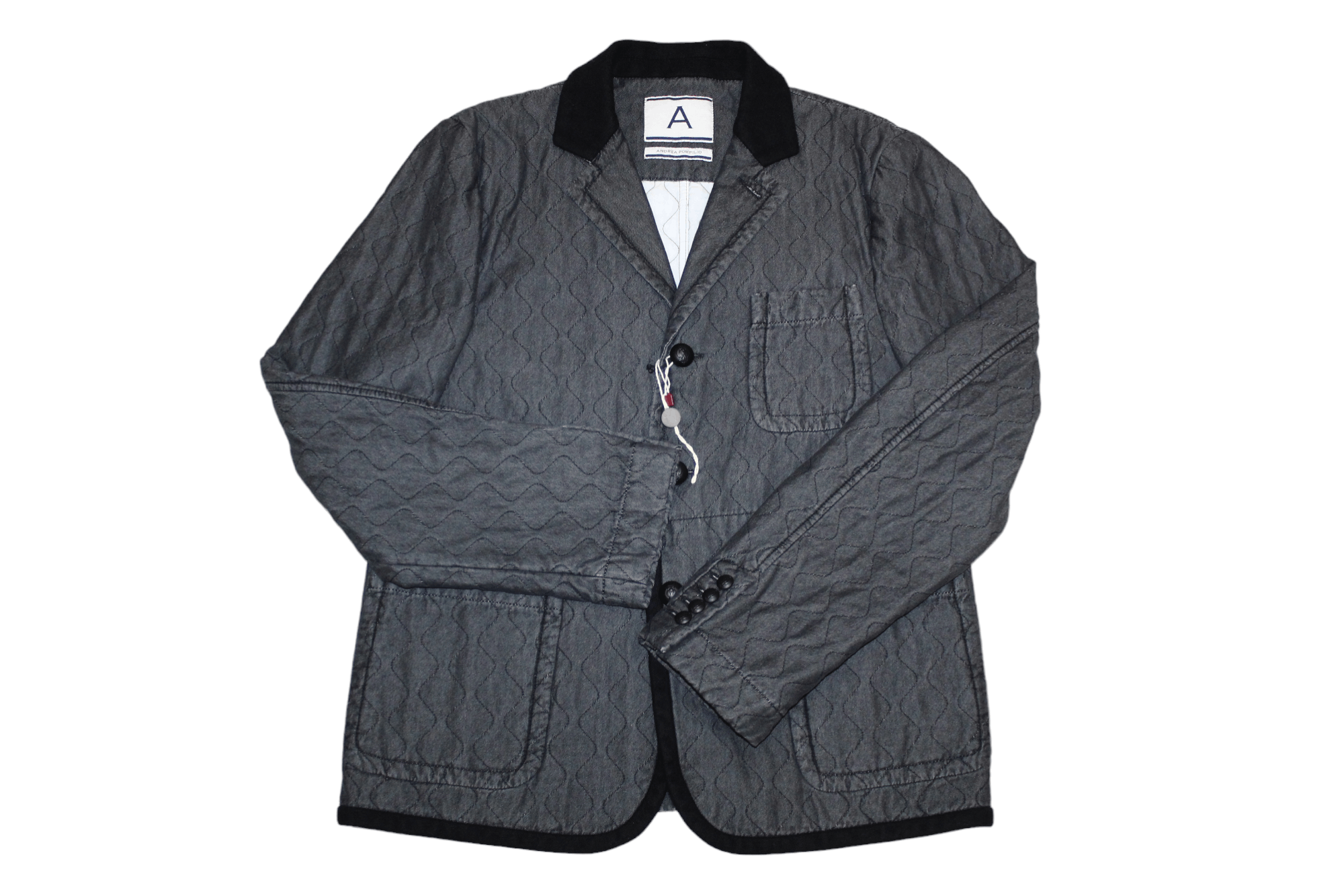 Andrea Pompilio Andrea Pompilio Charcoal Black Quilted Insulated Jacket Size US L / EU 52-54 / 3 - 1 Thumbnail