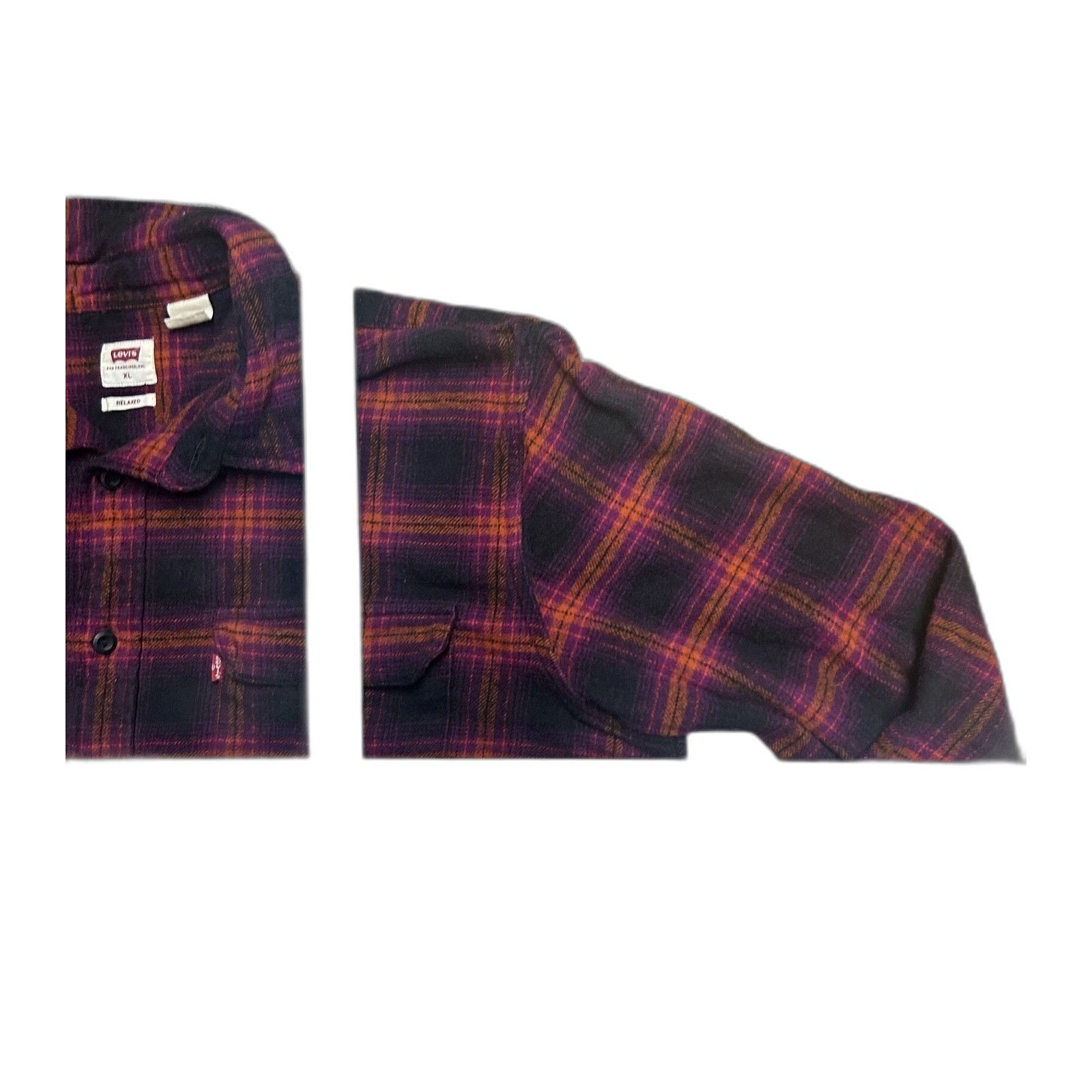 Levi's Levi's Mens XL Relaxes Fit Plaid Flannel Button Down Flannel Size US XL / EU 56 / 4 - 1 Thumbnail