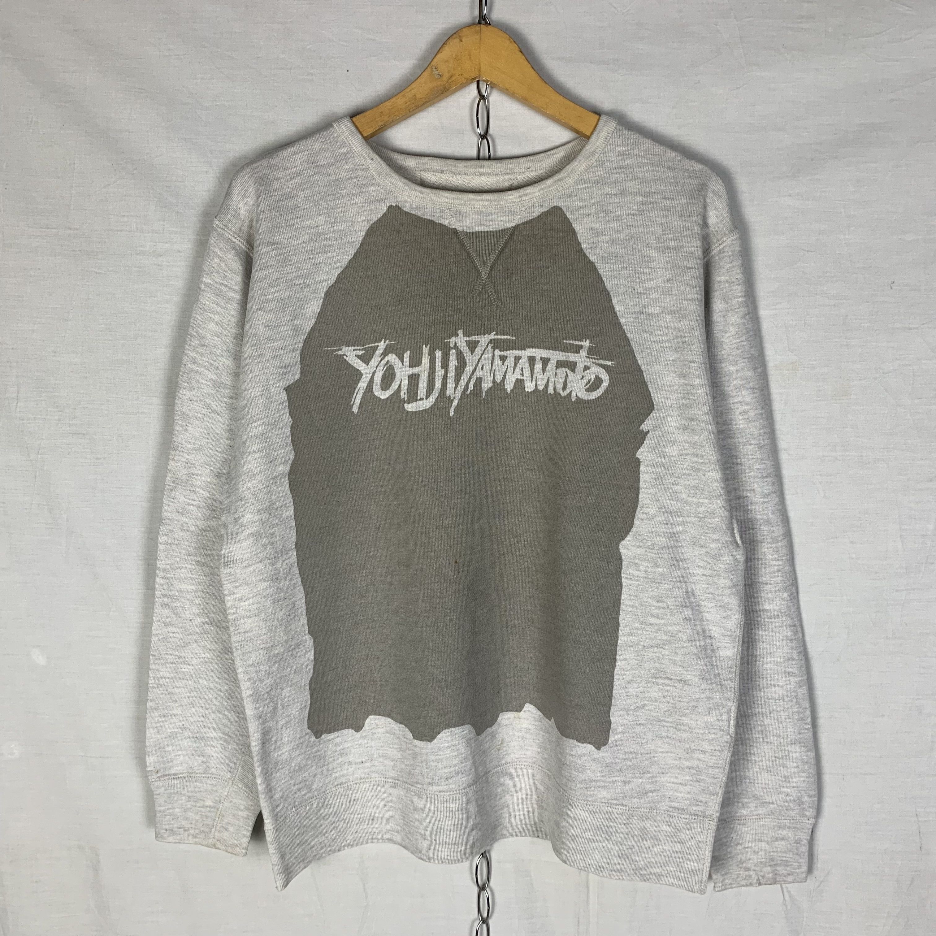 トップス Ground Y Yohji Yamamoto crew neck sweat Yohji Yamamoto Ground Y Black Logo Sweatshirt Top Unisex L