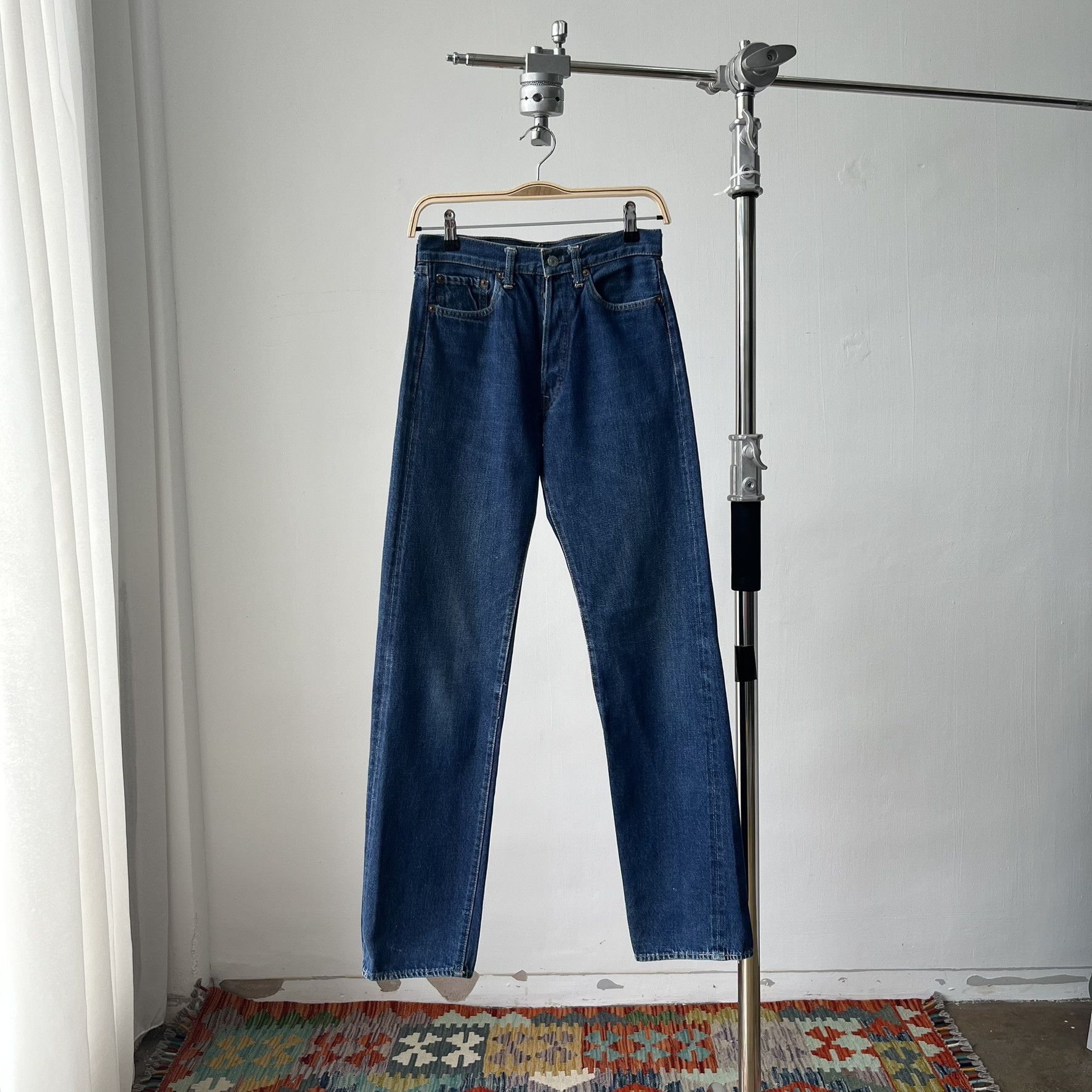 Denime Size 27x32.5 Vintage 90s Denime Big E Redline Jeans S1520 Size US 27 - 1 Thumbnail