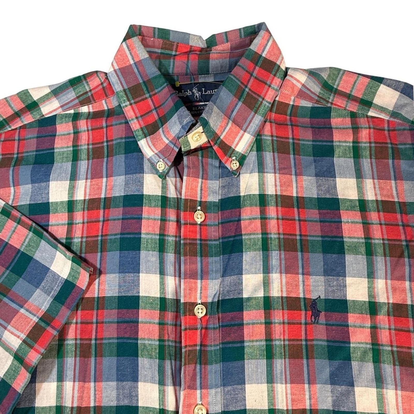 Ralph Lauren Ralph Lauren Blake Plaid Short Sleeve Button Down Shirt LG Size US L / EU 52-54 / 3 - 1 Thumbnail