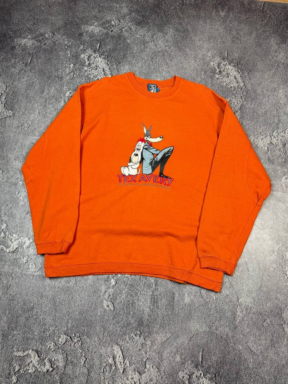 Vintage Vintage 90s Tex Avery Orange Sweatshirt Cartoon Retro Size US XL / EU 56 / 4 - 2 Thumbnail